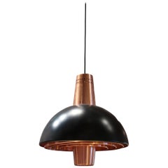 Stilnovo, Copper and Lacquered Metal Midcentury Italian Ceiling Lamp, 1950
