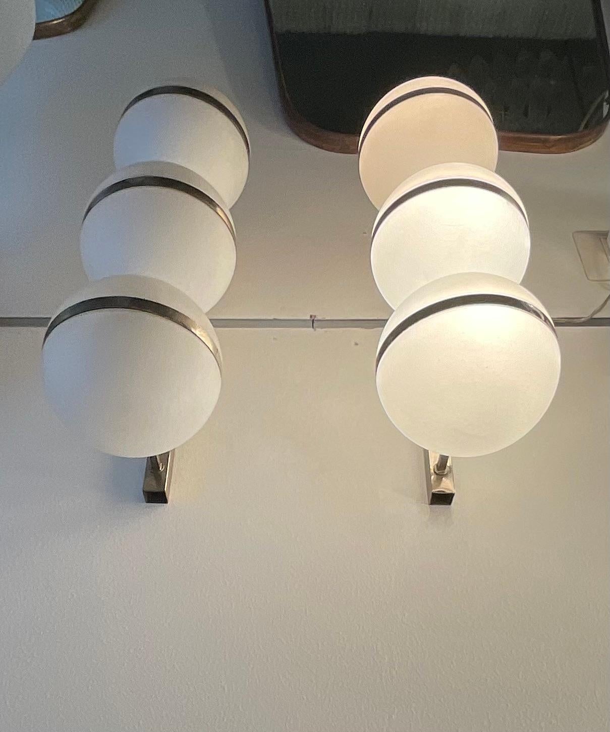 Altro STILNOVO - Coppia di apliques a 3 luci - Made in ITALY - 1950 in vendita