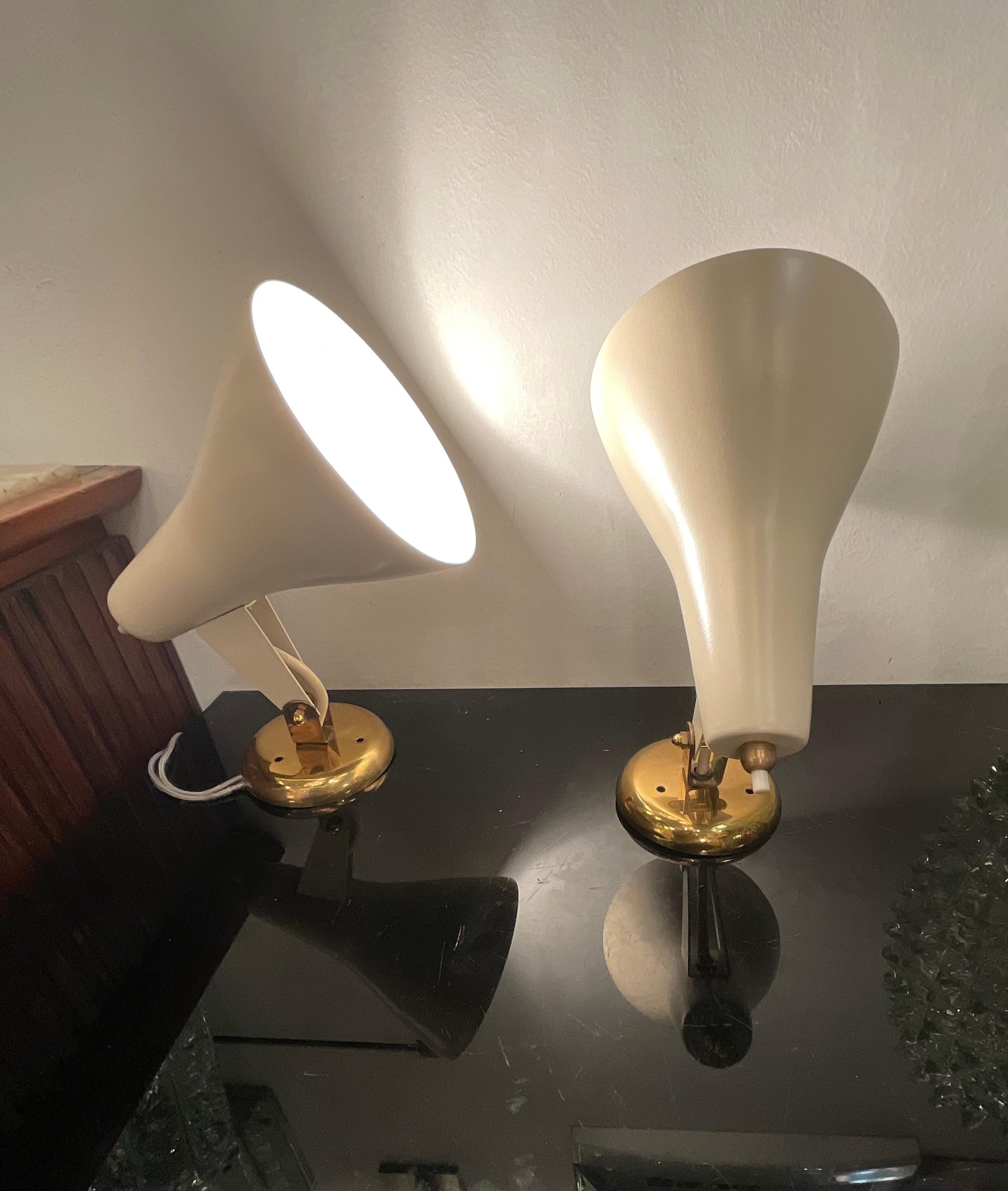 STILNOVO -. Pair of 1950s wall sconces - Made in ITALY For Sale 4