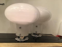Stilnovo Couple Table Lamp Metal Crome Plexiglass, 1971, Italy