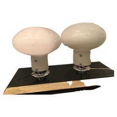 Stilnovo Couple Table Lamp Metal Crome Plexiglass, 1971, Italy