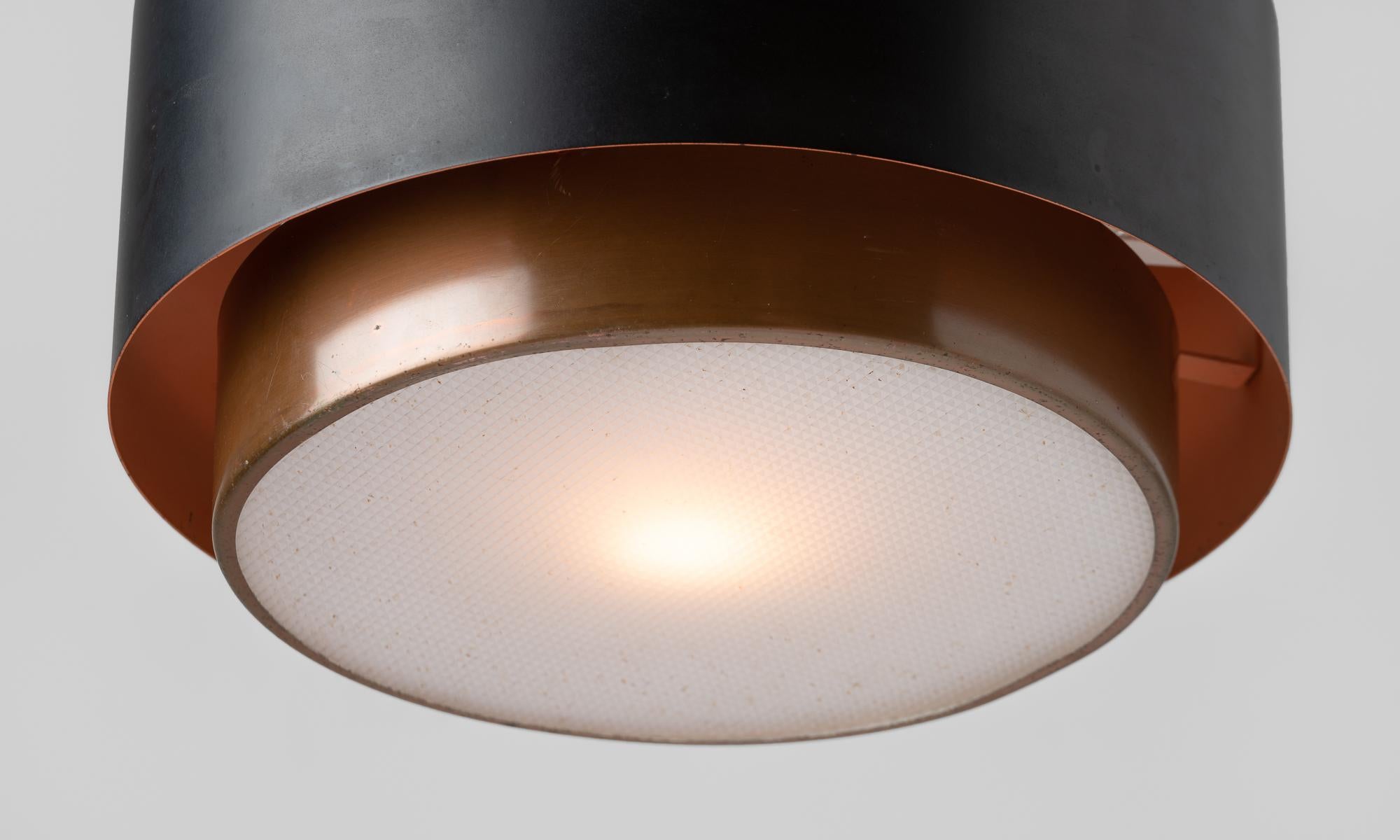 Mid-Century Modern Stilnovo Cylinder Pendant, Italy, circa 1950