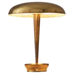Stilnovo Desk or Table Lamp in Brass and Opaque Glass
