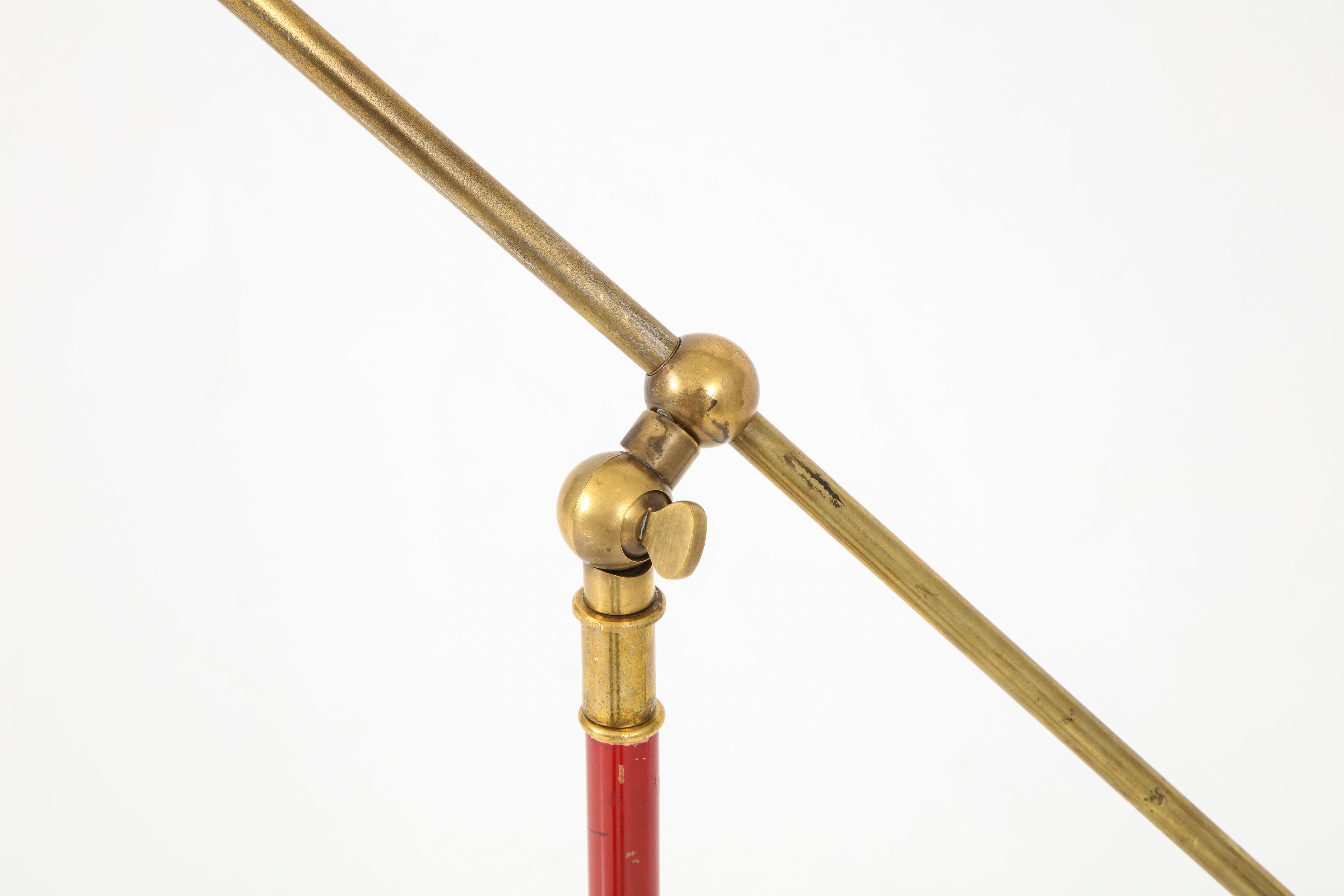 Stilnovo Diabolo Painted and Brass Floor Lamp, circa 1950s 4