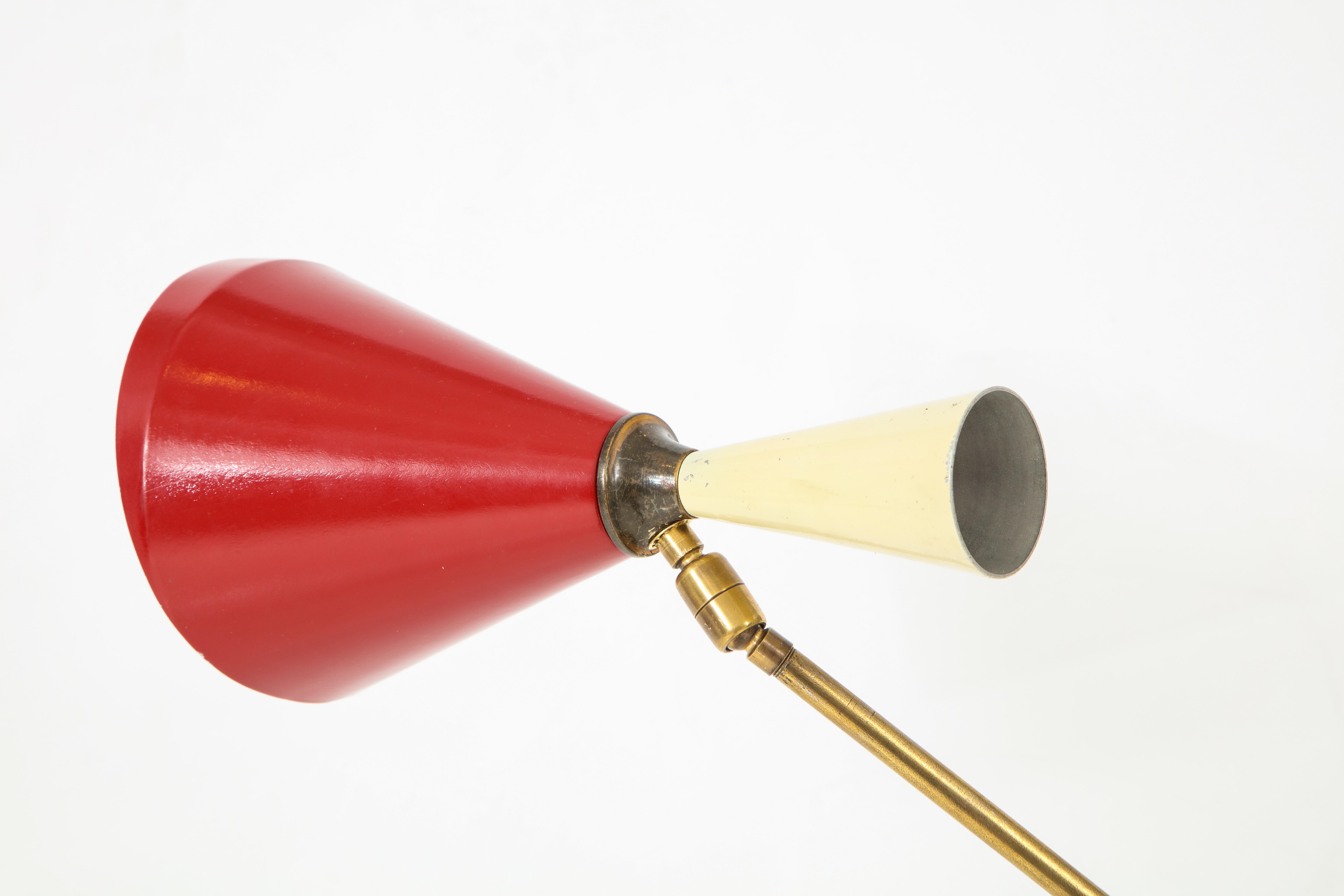 Stilnovo Diabolo Painted and Brass Floor Lamp, circa 1950s 5