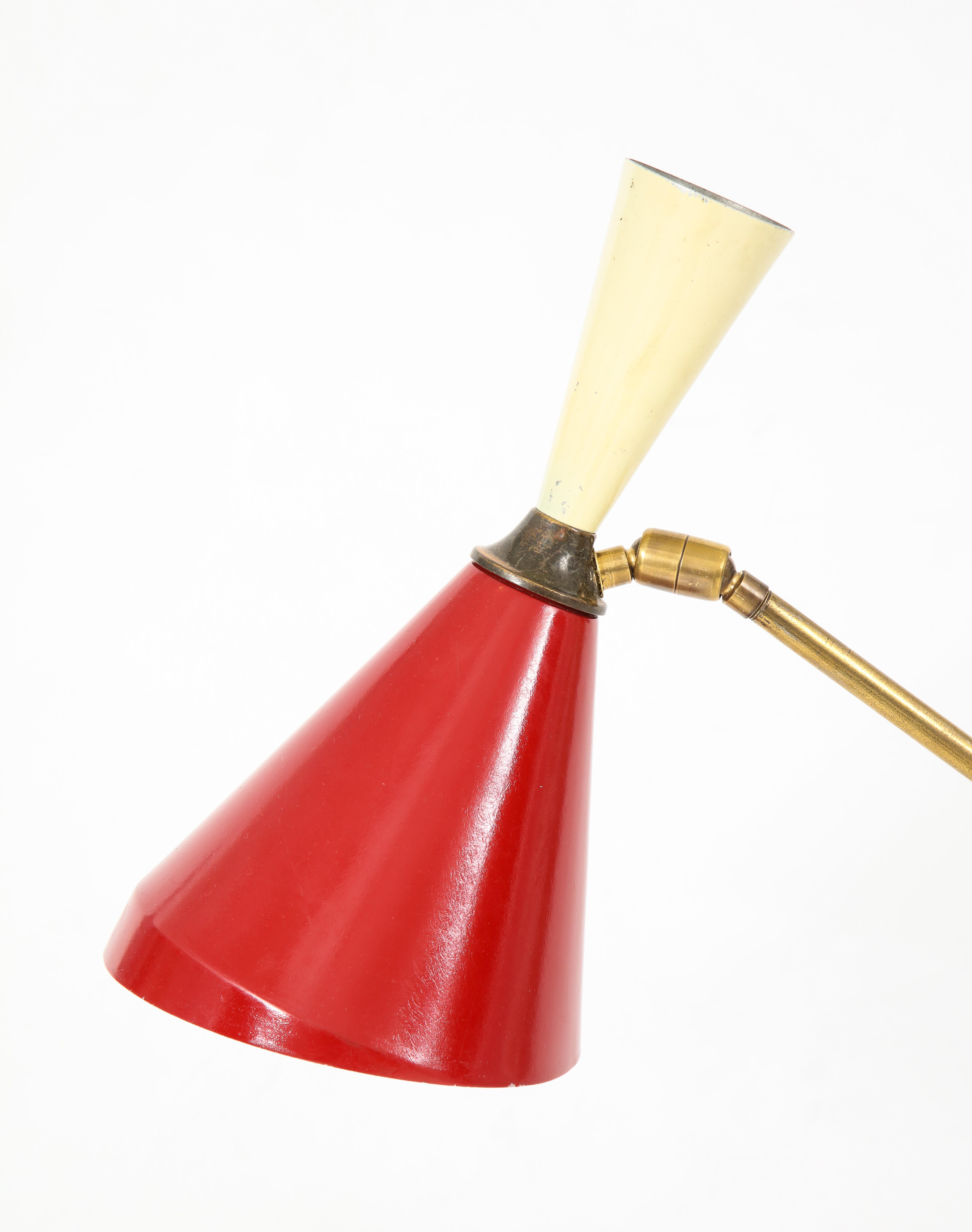 Stilnovo Diabolo Painted and Brass Floor Lamp, circa 1950s 6