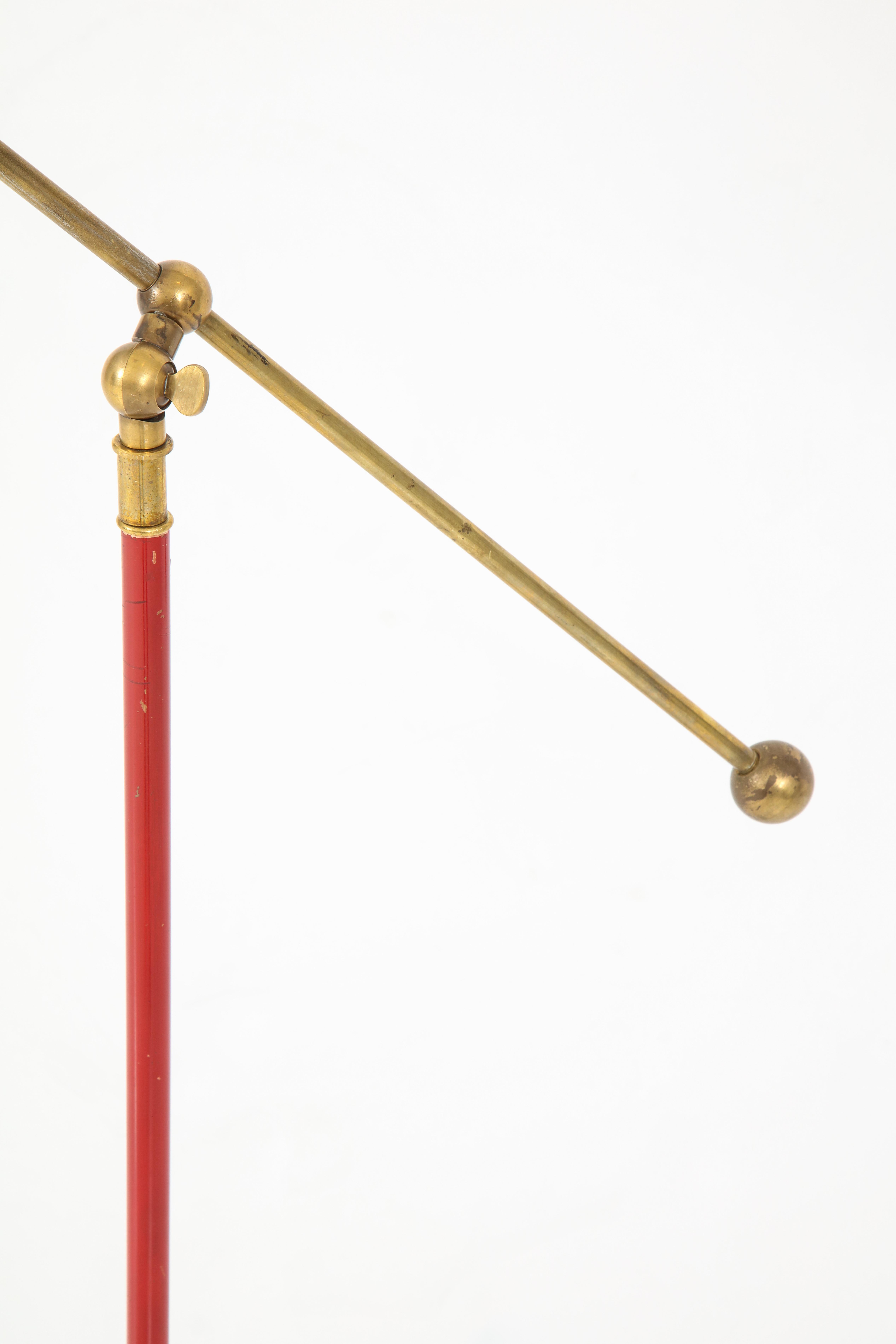 Stilnovo Diabolo Painted and Brass Floor Lamp, circa 1950s 1