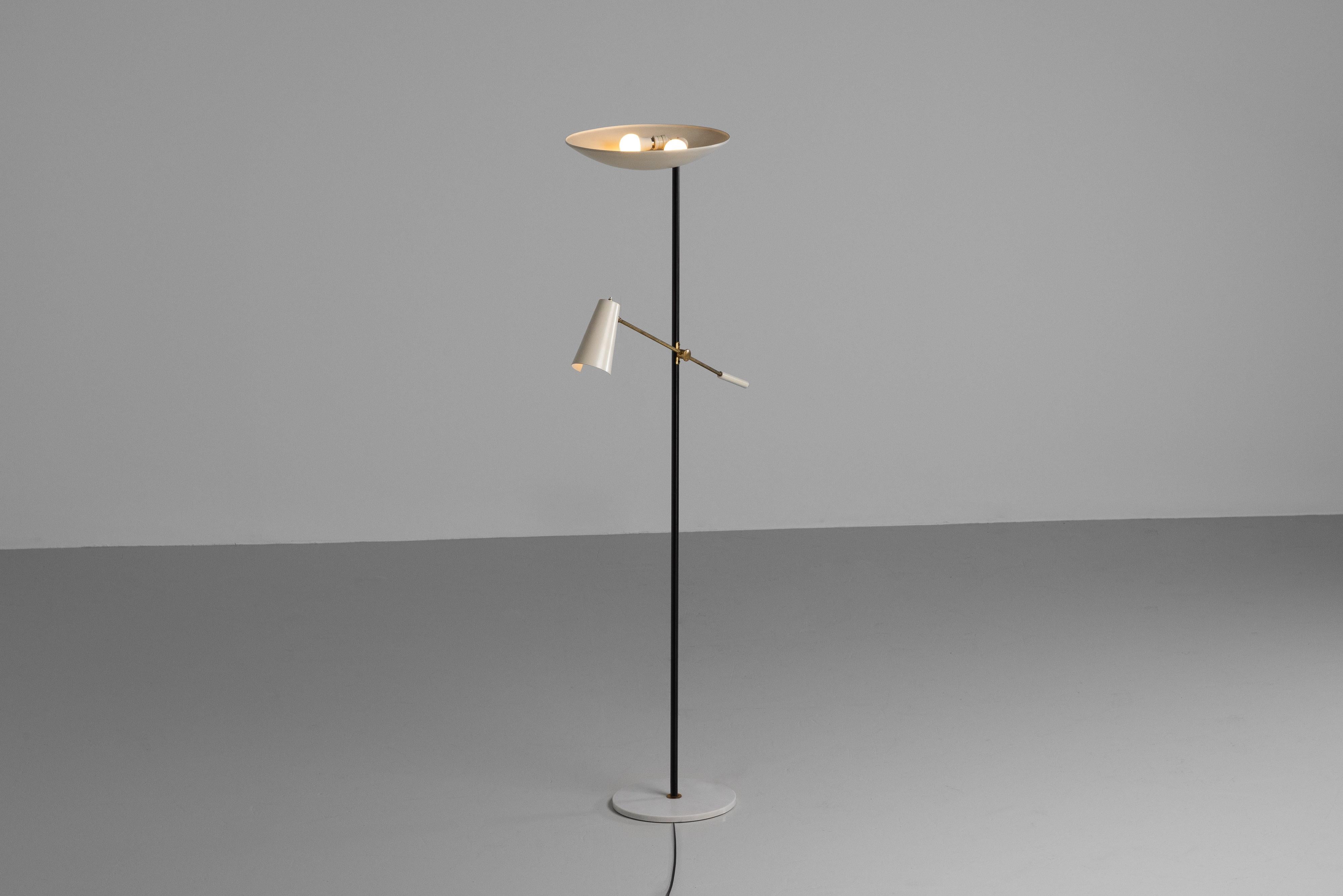 Stilnovo double shaded floor lamp made in Italy 1950 2