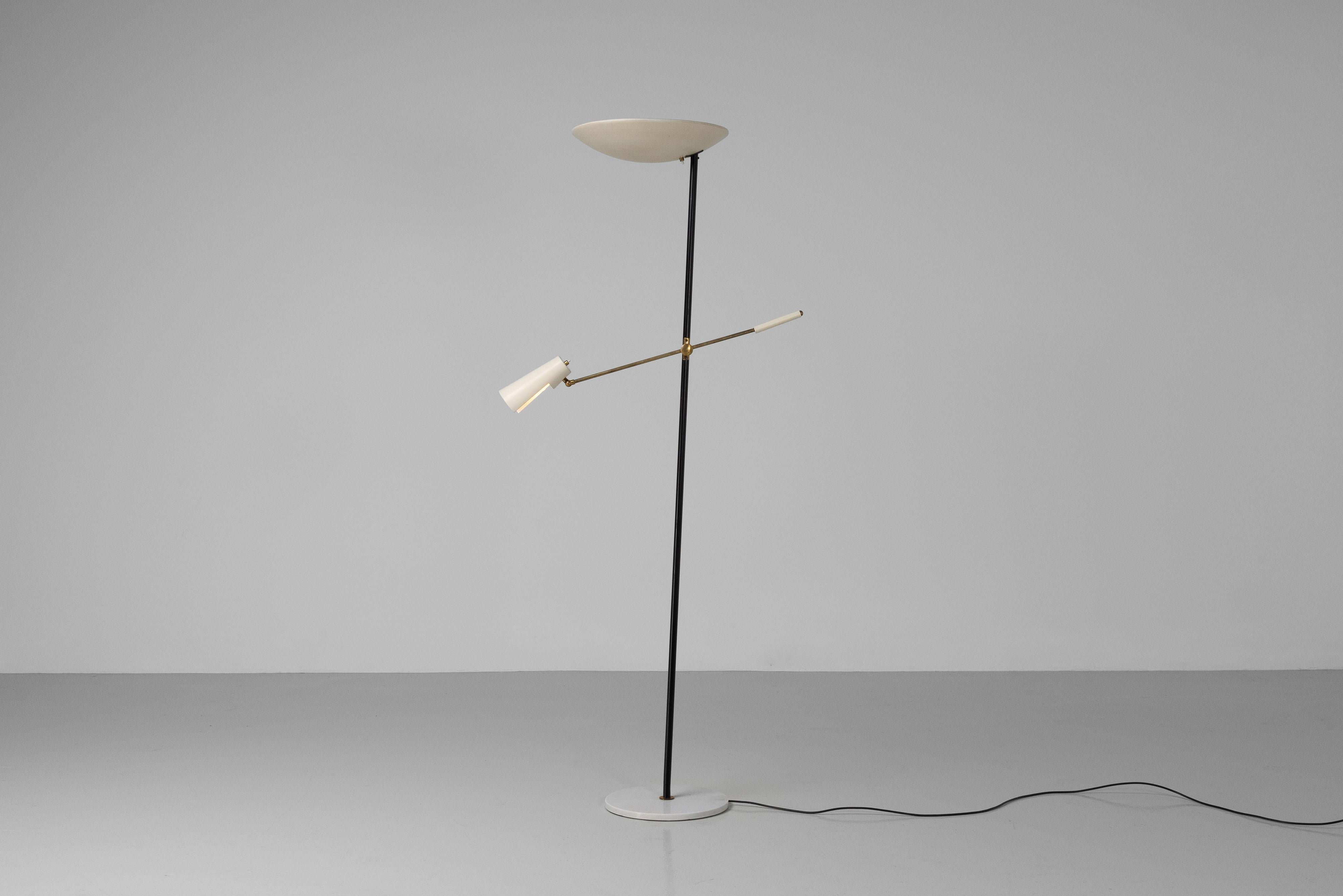 Stilnovo double shaded floor lamp made in Italy 1950 3