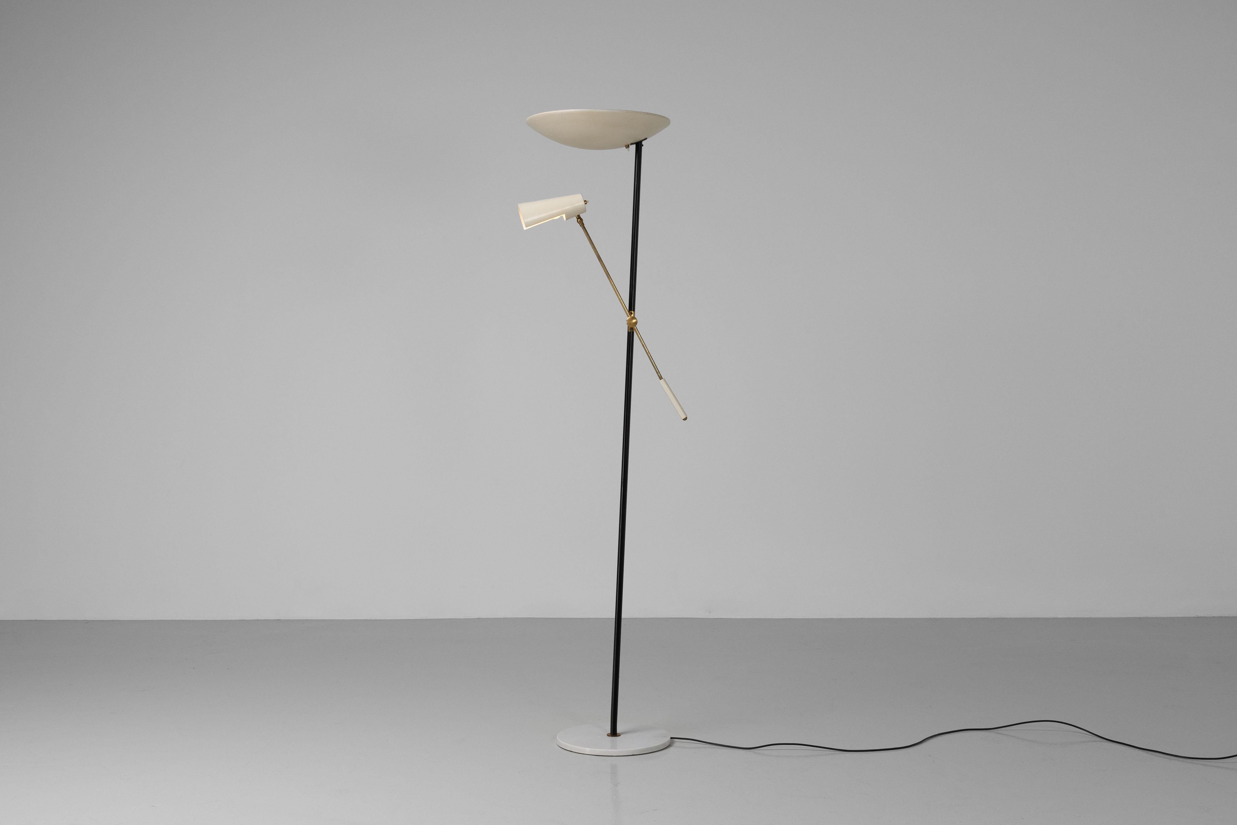 Stilnovo double shaded floor lamp made in Italy 1950 4