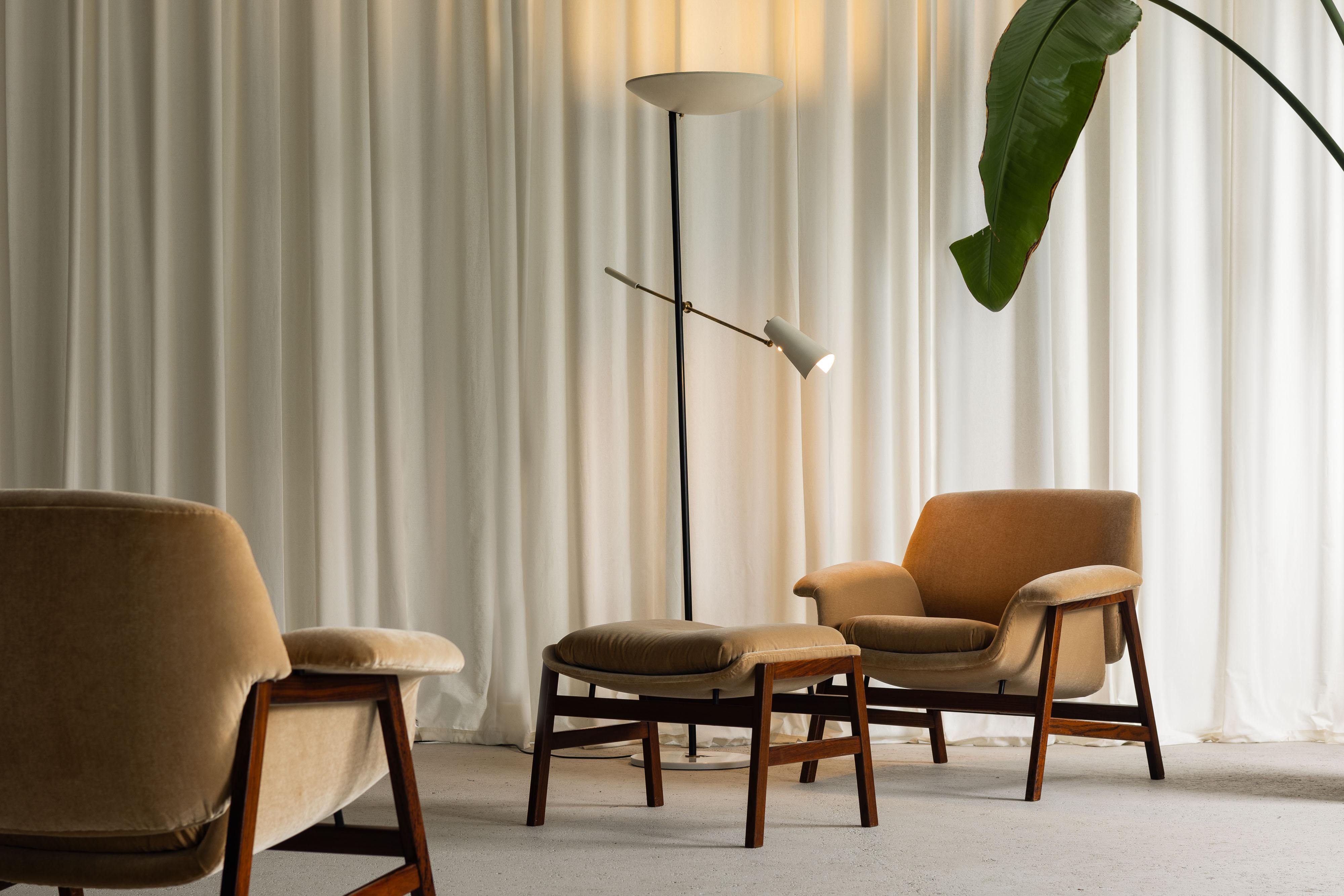 Stilnovo double shaded floor lamp made in Italy 1950 10