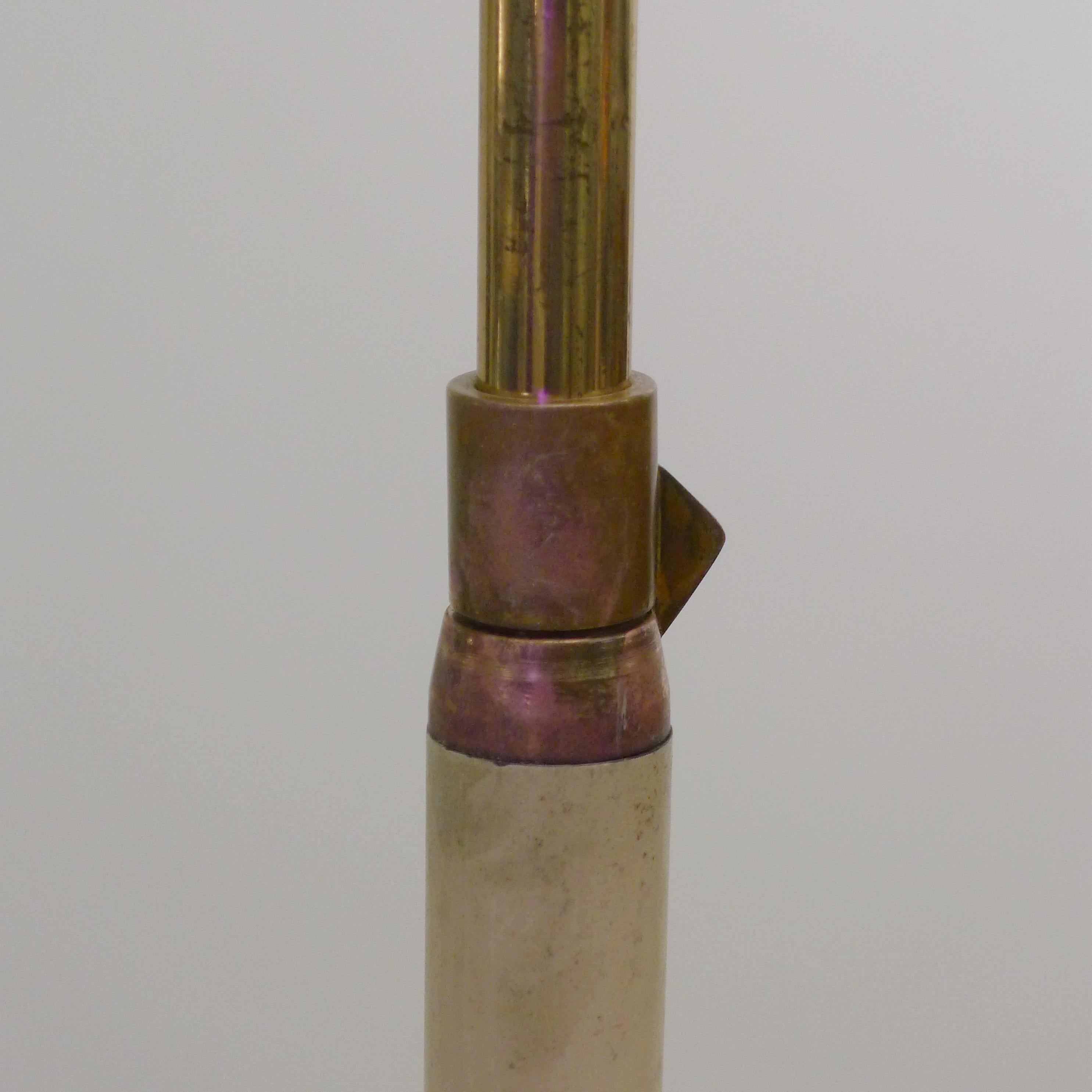 Lampada da terra di Stilnovo, colonna regolabile in ottone su base in marmo, firmata, anni '50 in vendita 7