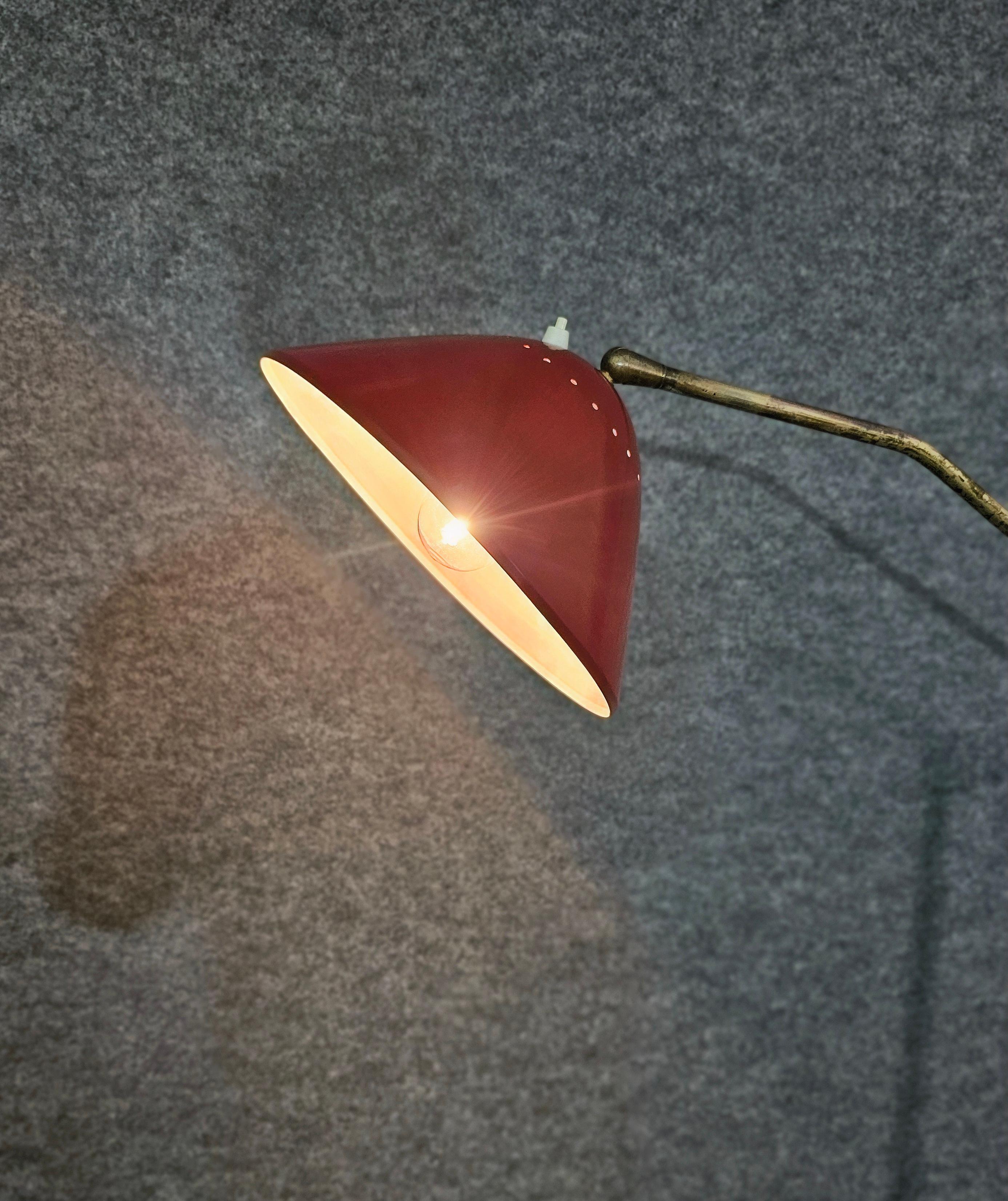 Mid-Century Modern Stilnovo Floor Lamp Adjustable in Marble Brass  Italy Design 1950 Midcentury For Sale