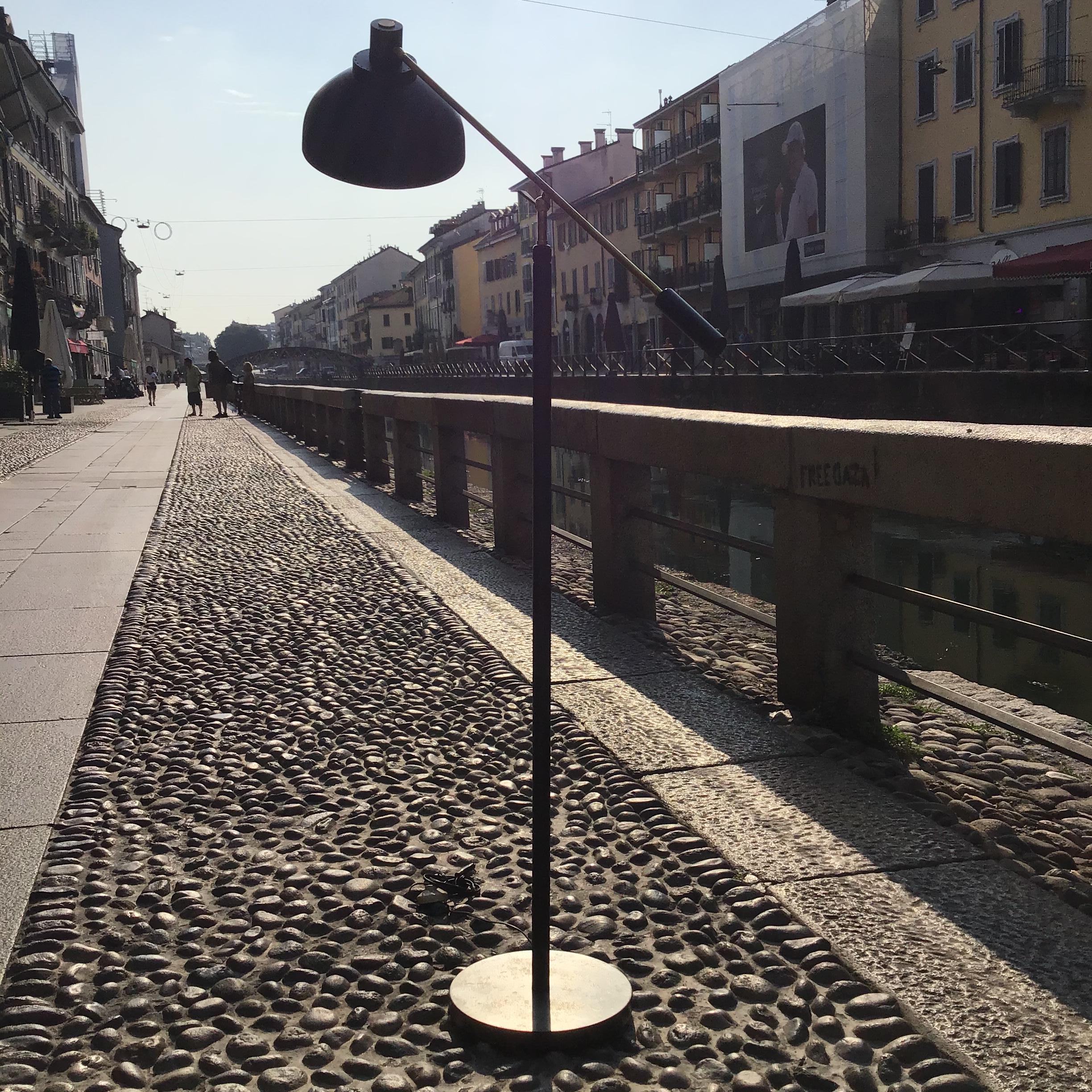 Lampada da terra Stilnovo regolabile Marbre Ottone Metallo 1950 Italia in vendita 10