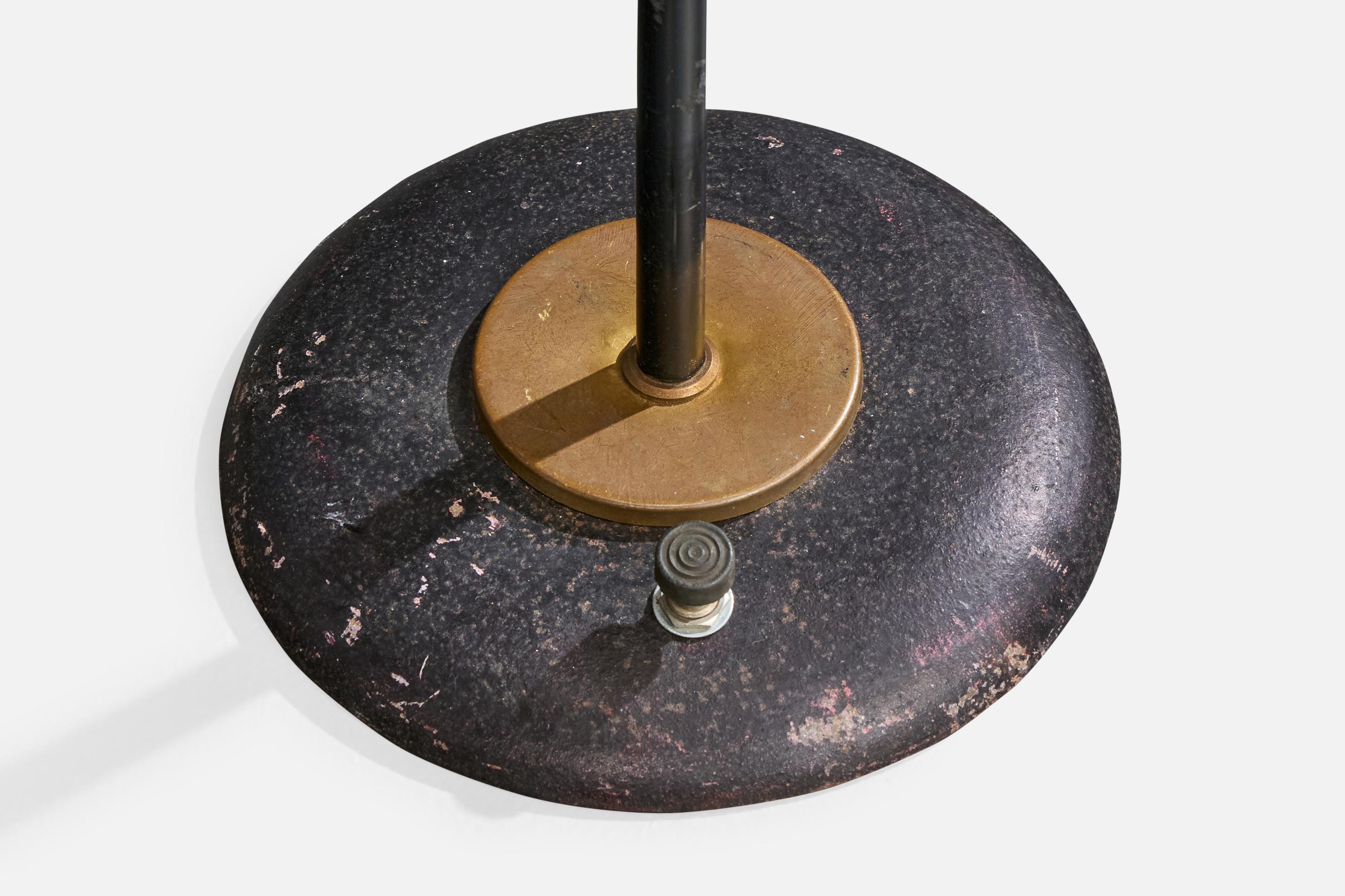 Stilnovo, Lámpara de pie, Latón, Metal, Vidrio, Italia, Años 50 en venta 1