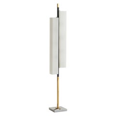 Stilnovo, Floor Lamp, Brass, Metal, Marble, Glass, Italy, 1960s