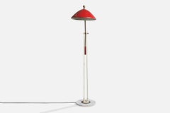 Stilnovo, Floor Lamp, Brass, Metal, Marble, Italy, 1950s