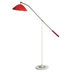 Stilnovo, Floor Lamp, Brass, Metal, Marble, Italy, 1950s