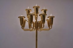 Stilnovo Twelve-Light Brass Floor Lamp, Gaetano Sciolari, circa 1950s, Italian
