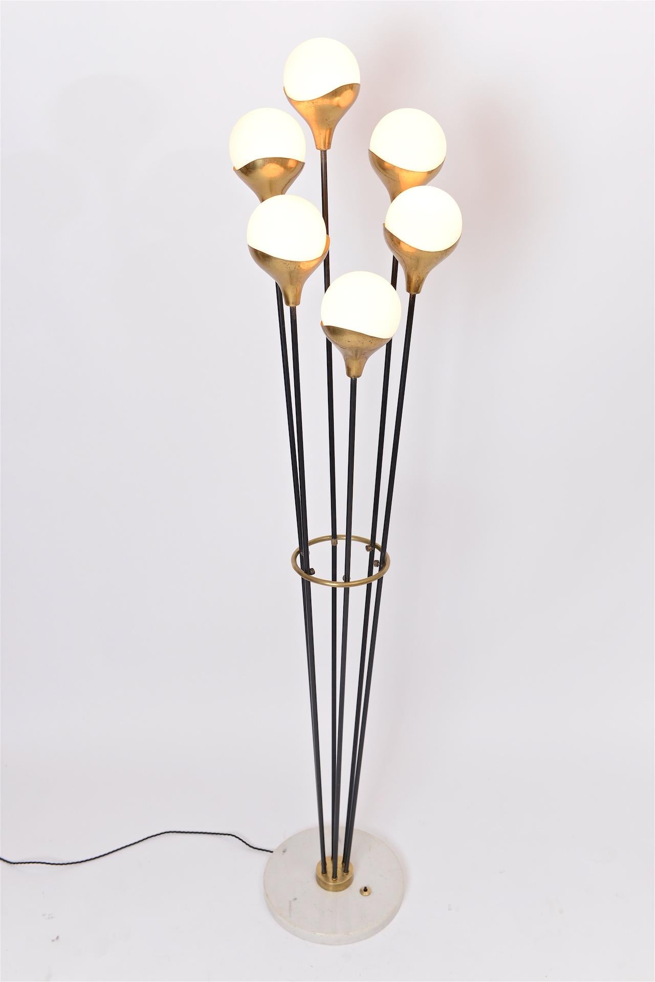 Elegant good quality floor lamp by Stilnovo, circa 1950.

Re wired and PAT tested.
 