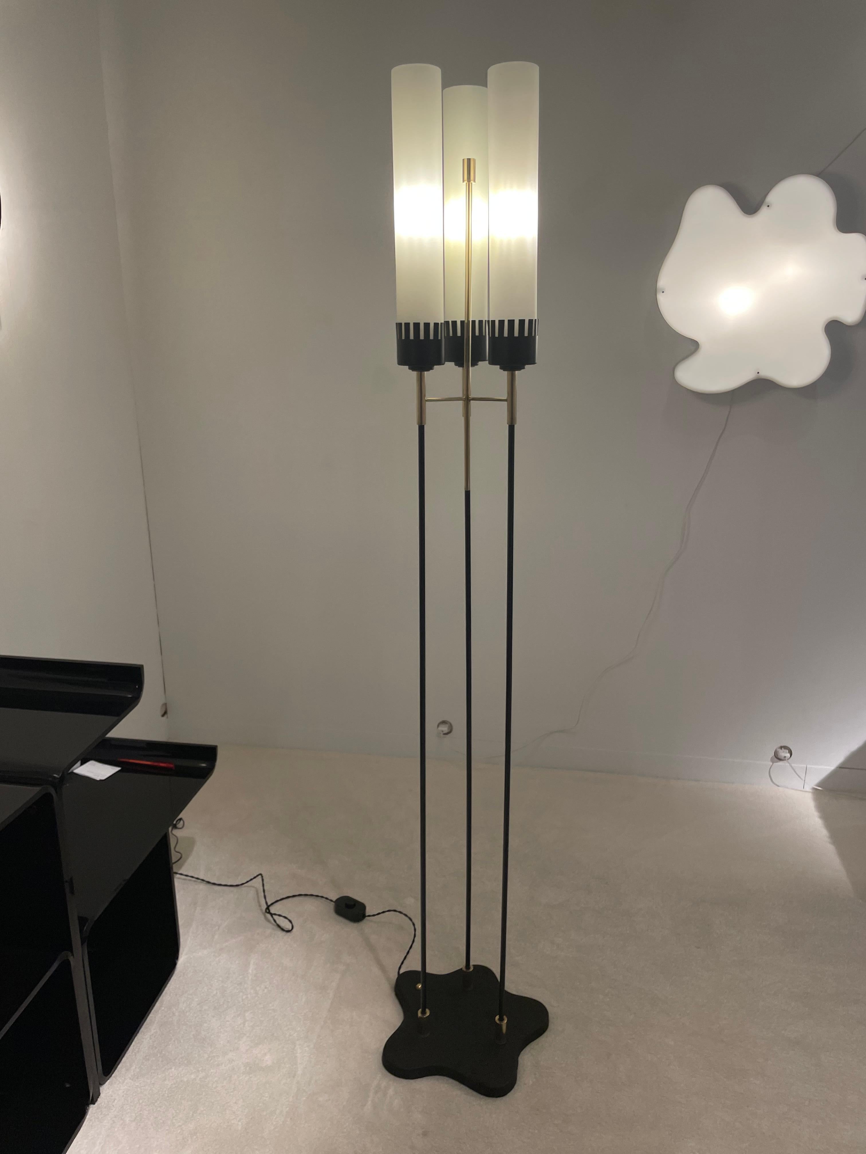 Metal Stilnovo Floor Lamp For Sale