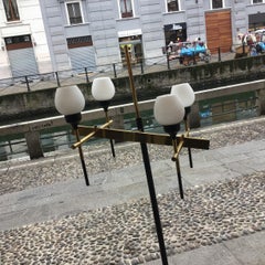 Stilnovo Floor Lamp Four-Light Marble Iron Glass Brass, Italy