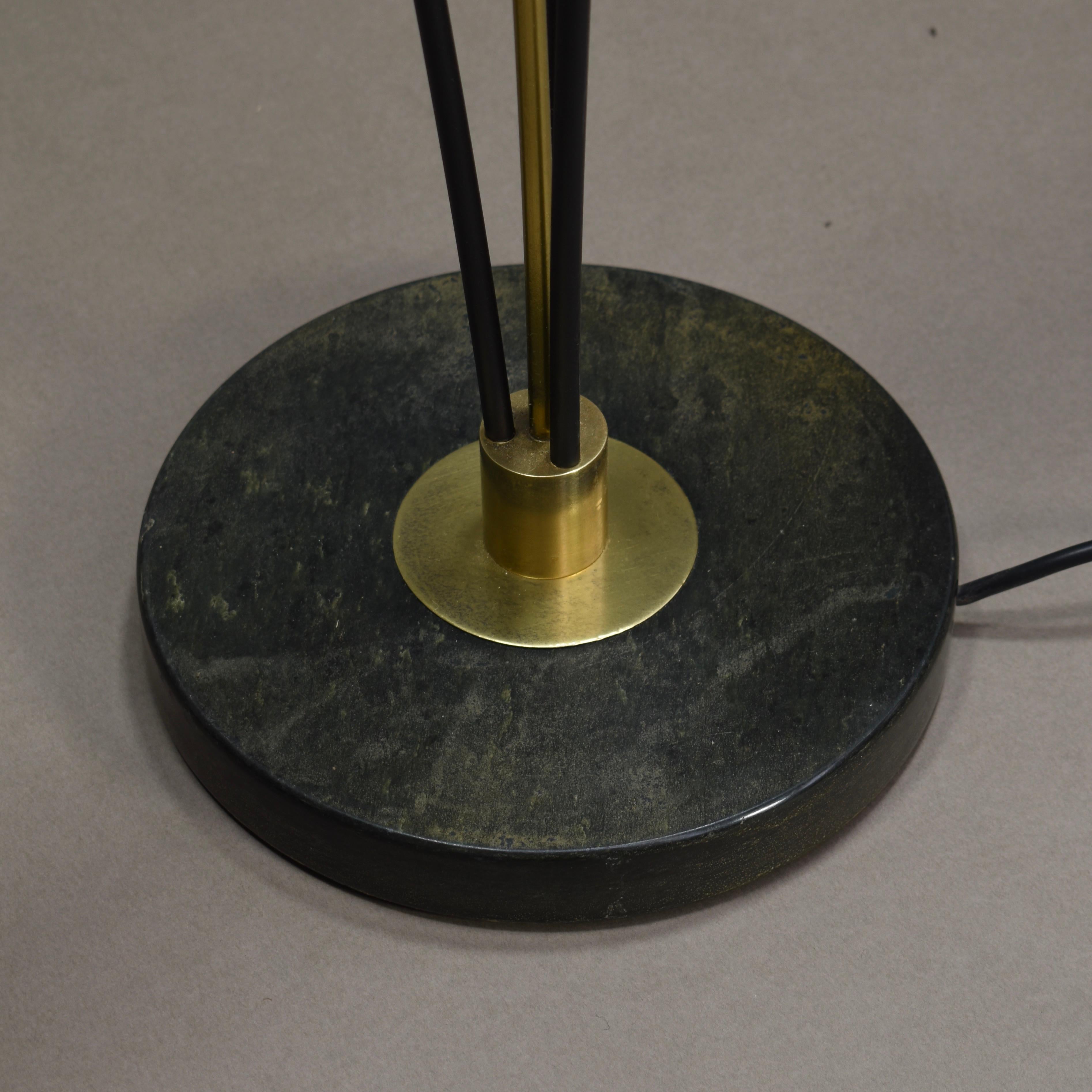 Italian Alessandro Pianon for Vistosi Floor Lamp in Yellow Glass and Brass