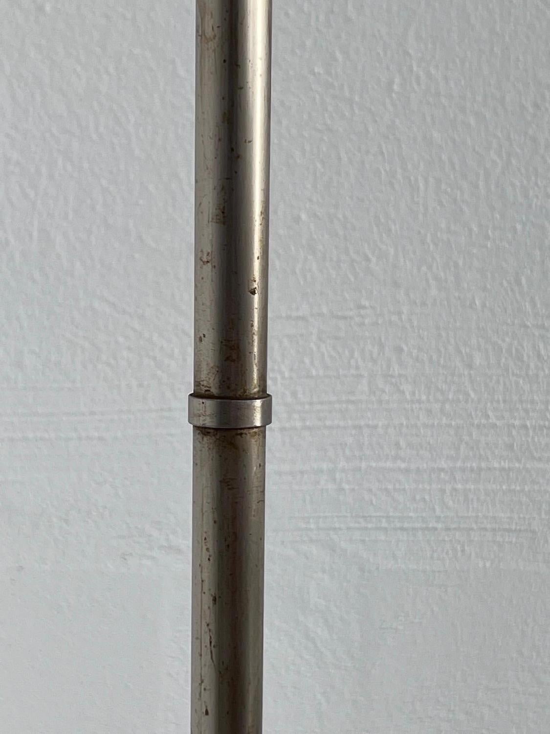 Steel Stilnovo Floor Lamp in Metal, Marble and Opaline Glass, 1950s Rare Decorative For Sale