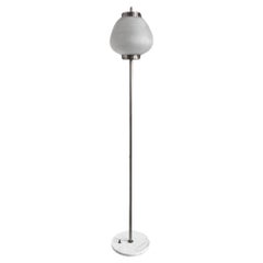 Vintage Stilnovo Floor Lamp in Metal, Marble and Opaline Glass, 1950s Rare Decorative