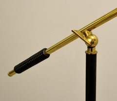 Stilnovo Floor Lamp Marble Base and a Brass Arm, 1950s