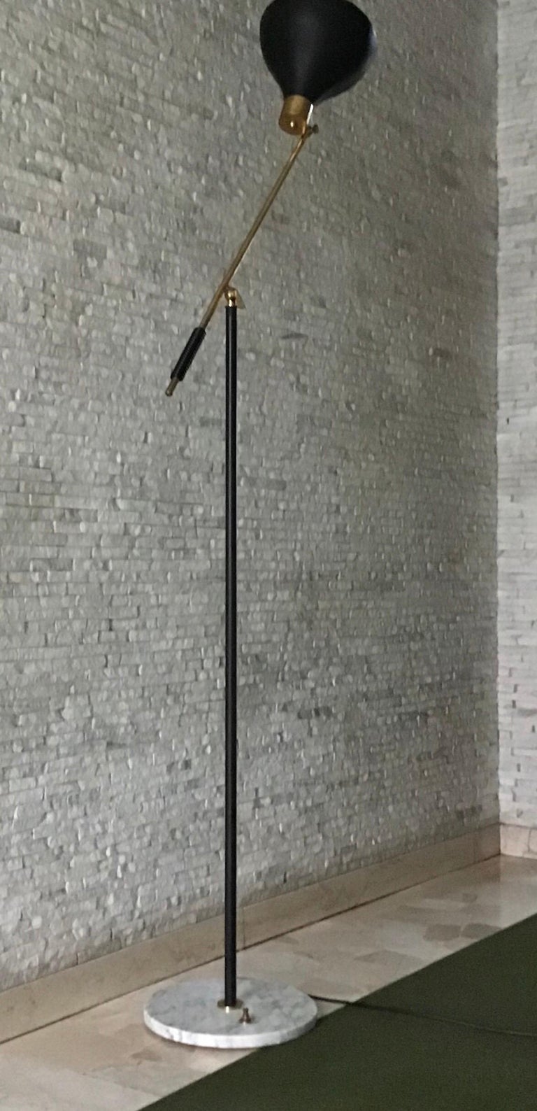 Stilnovo Floor Lamp Marble Brass Iron Metal, 1950, Italy In Good Condition In Milano, IT