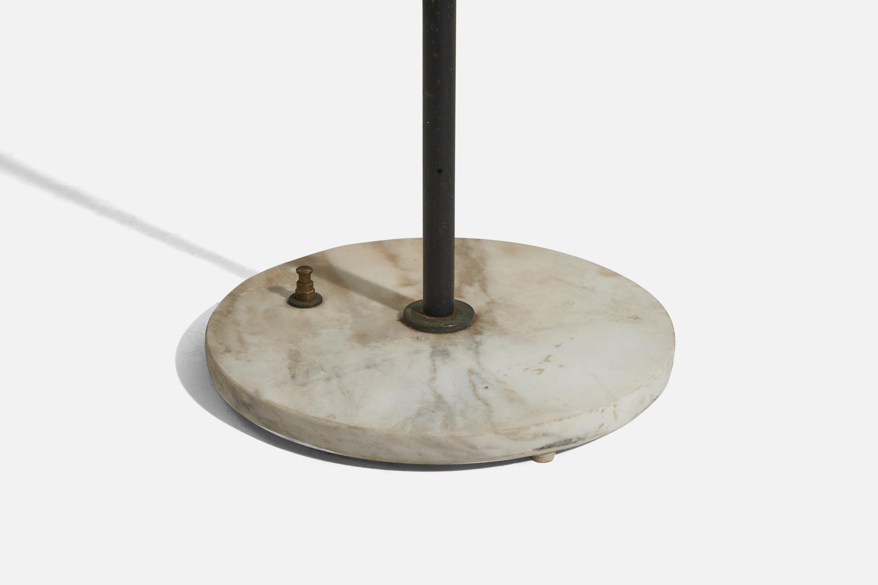 Mid-20th Century Stilnovo, Floor Lamp, Marble, Glass, Brass, Metal, Italy, 1950s