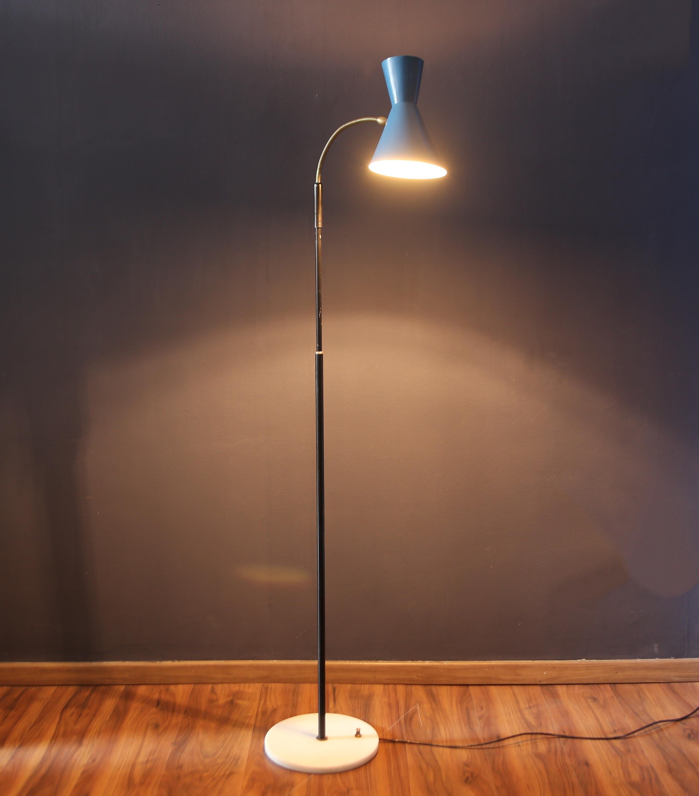 beautiful brass floor lamp with marble base from the early 1950s.