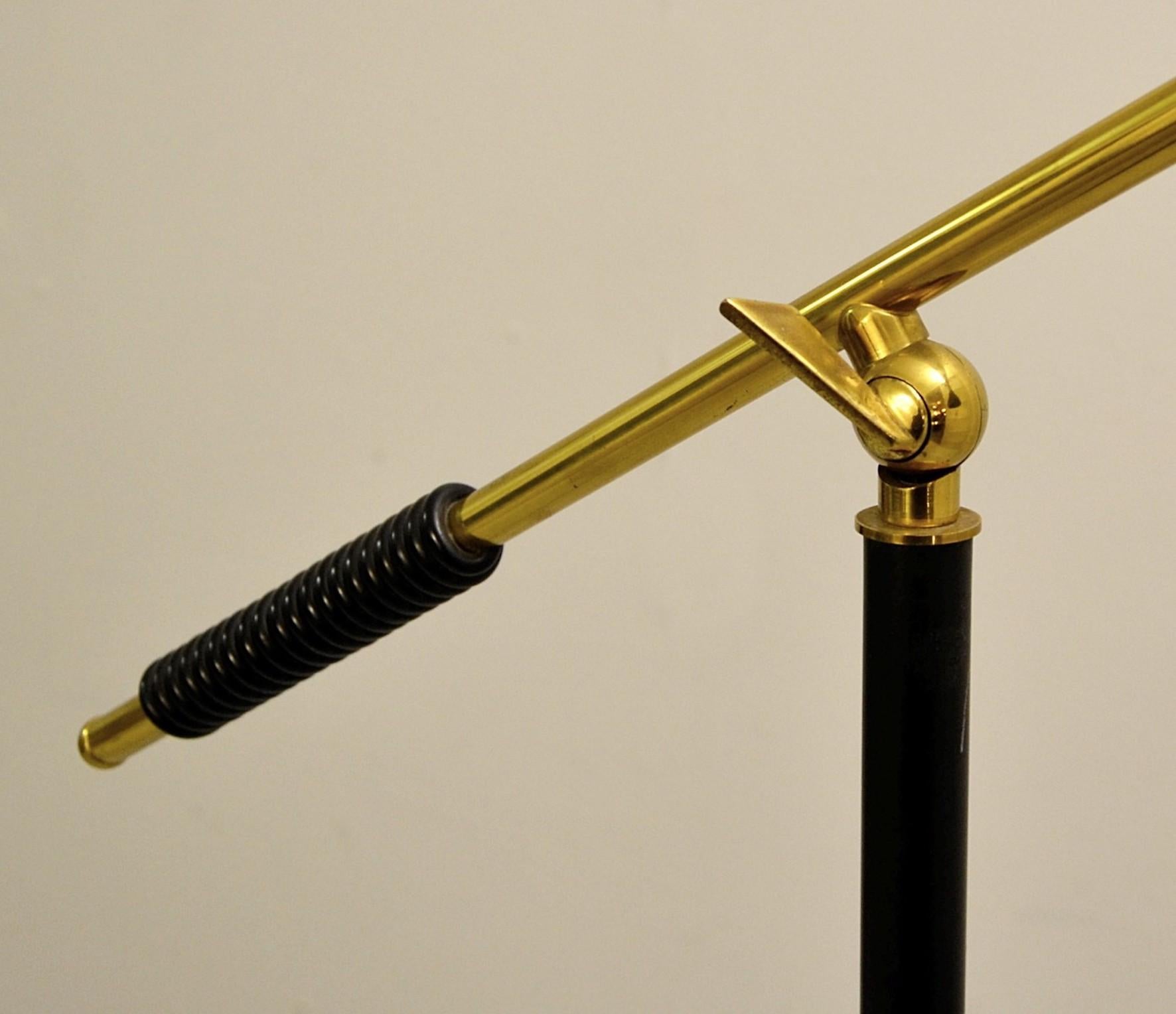 Stilnovo Floor Lamp With Marble Base and Brass Arm, 1950s In Good Condition For Sale In Brussels, BE