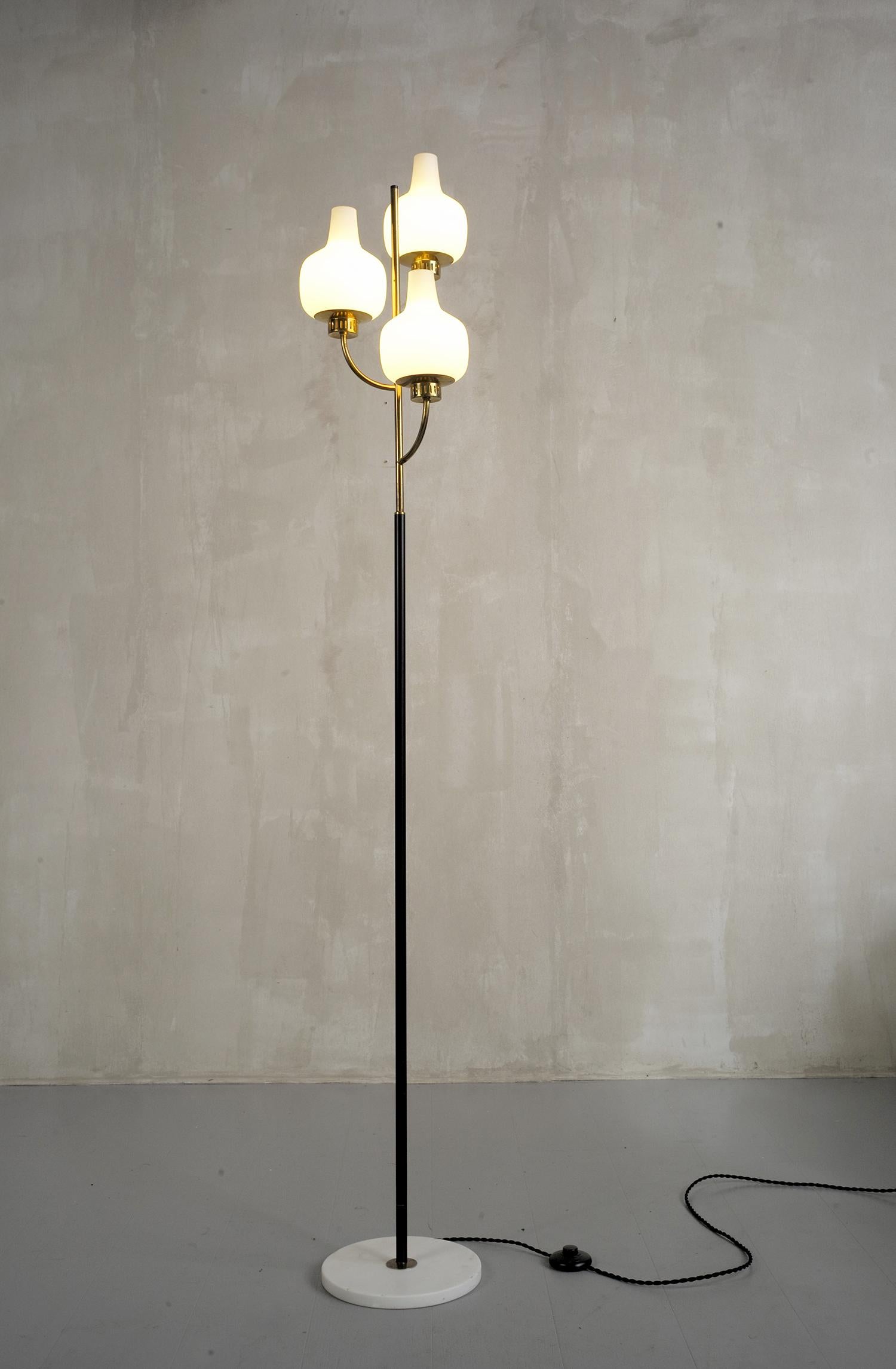 Mid-Century Modern Stilnovo, Floor Lamp with Three Lights, Italy 1950 For Sale