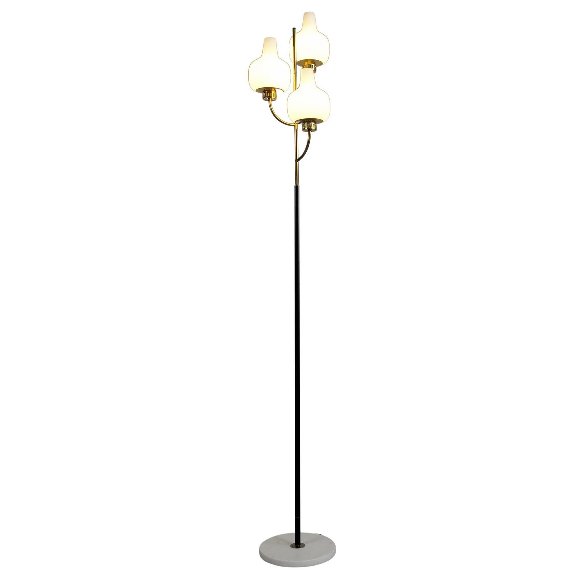 Stilnovo, lampadaire à trois Lights, Italie 1950