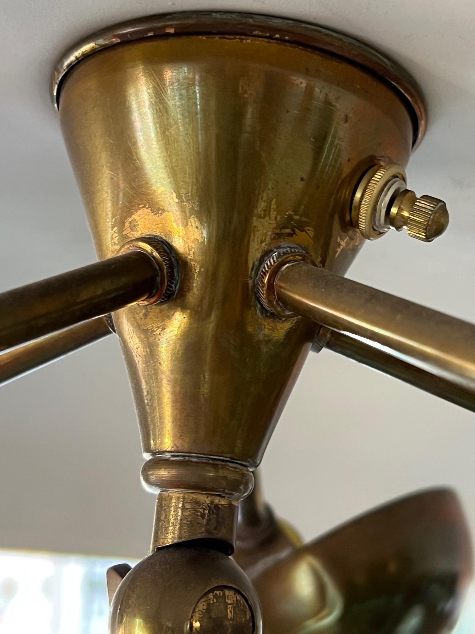 Stilnovo Floorlamp With Unusual Brass Shades 13
