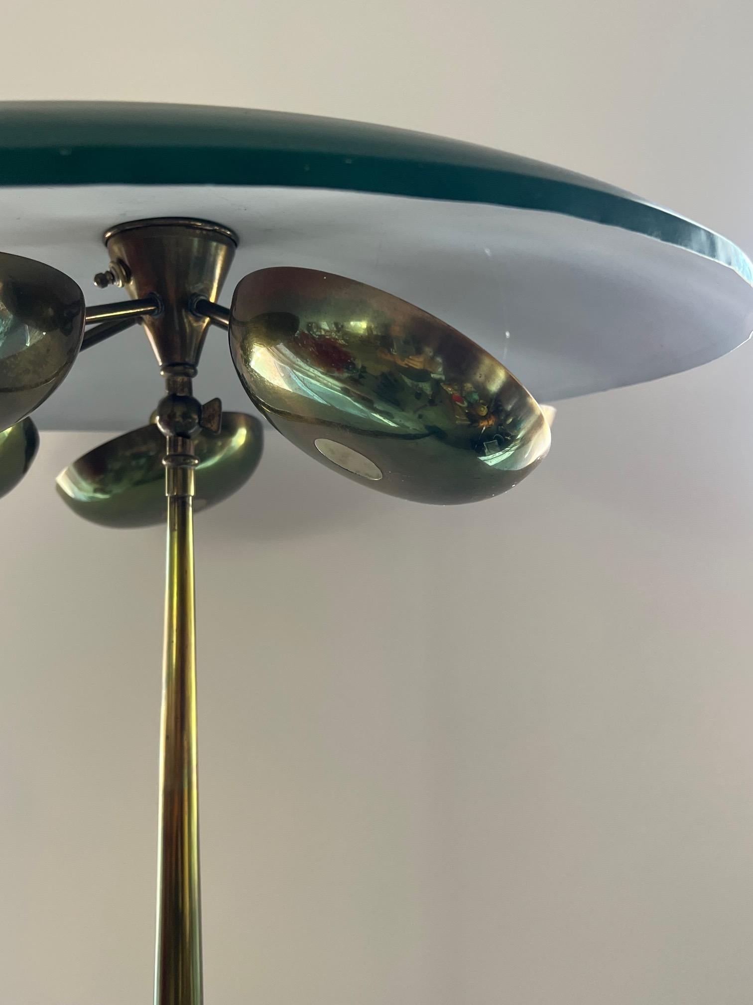 Stilnovo Floorlamp With Unusual Brass Shades 16