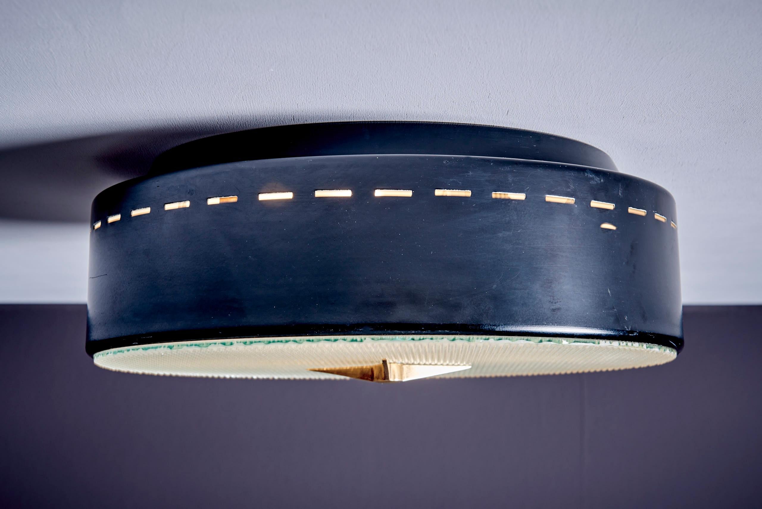 Italian Stilnovo Flush Mount Ceiling Light For Sale