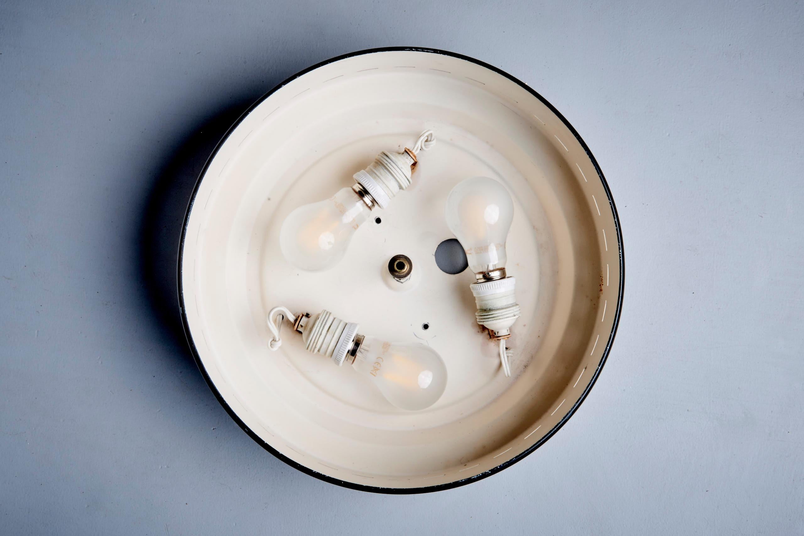 20th Century Stilnovo Flush Mount Ceiling Light For Sale