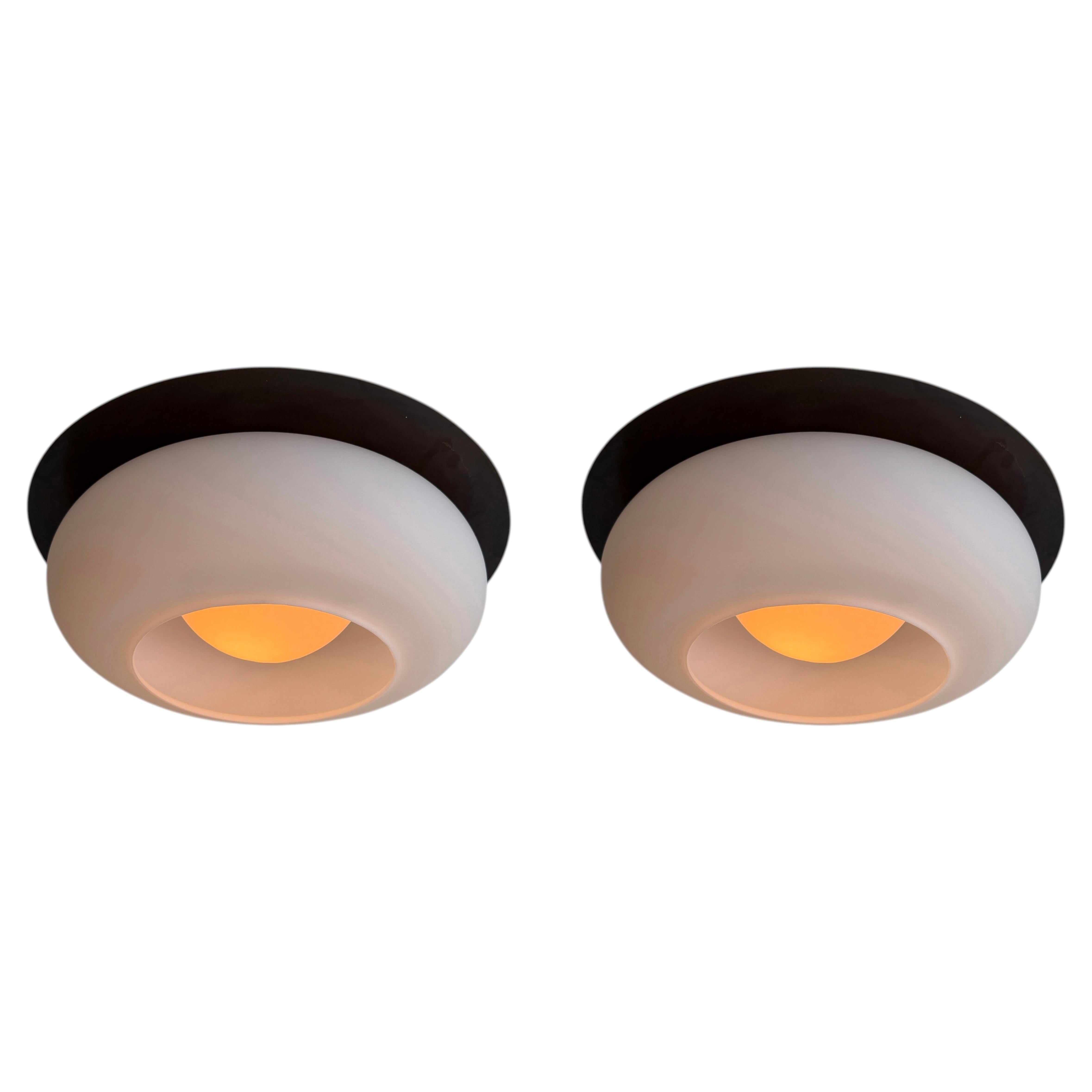 Stilnovo Flush Mount Ceiling Light, Italy circa 1960s