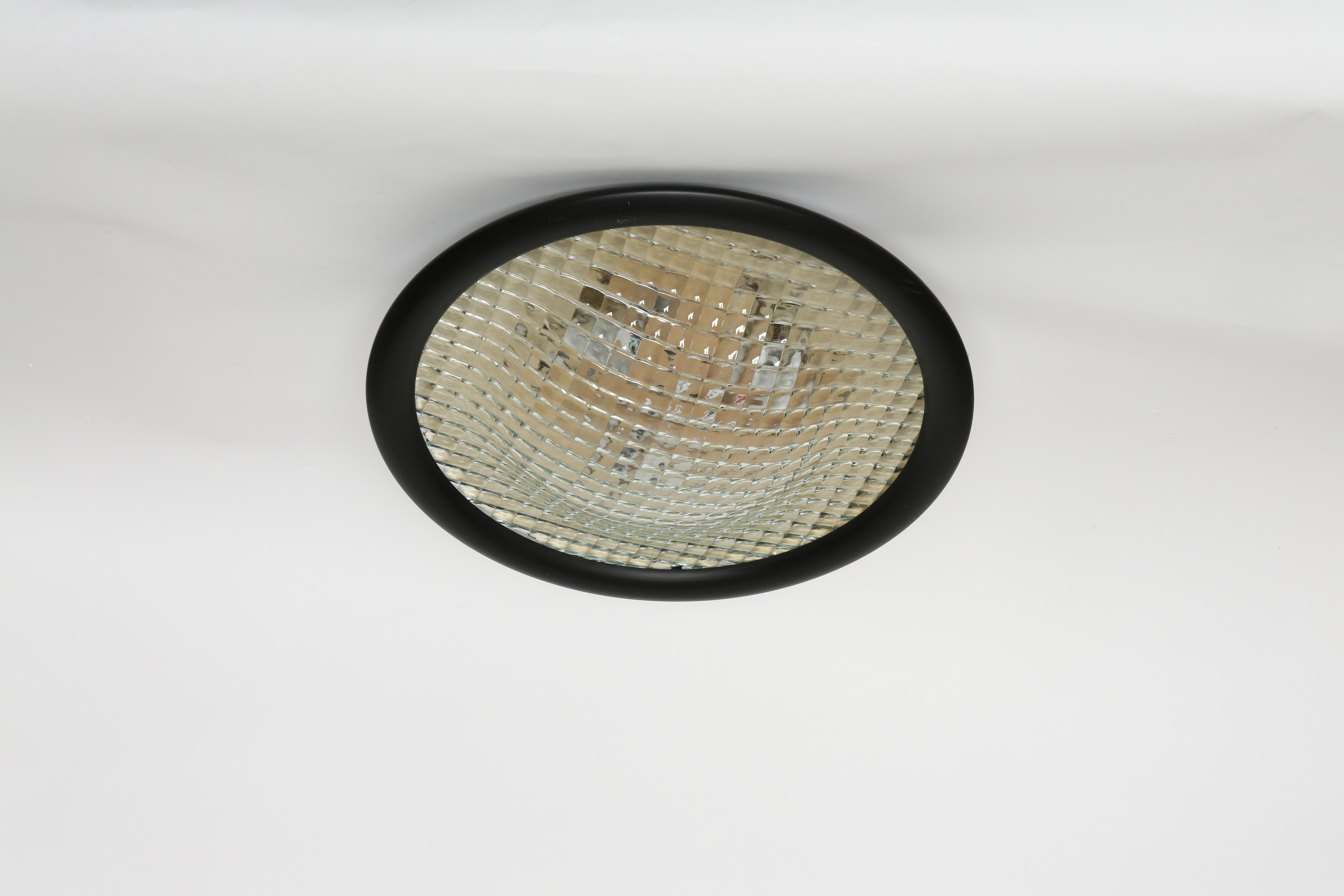 Italian Stilnovo Flush Mount Ceiling Light Large, Italy circa 1970s For Sale