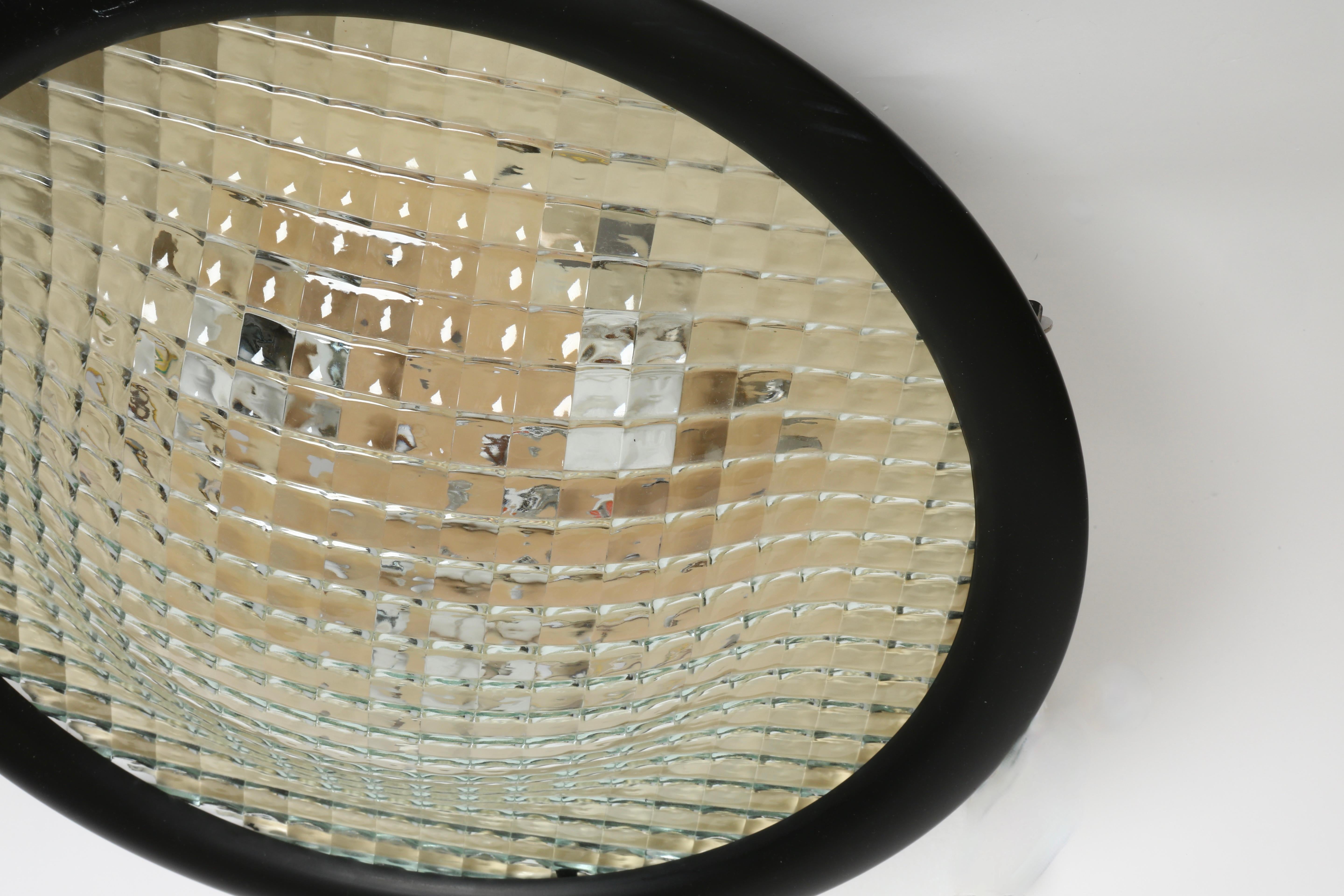 Metal Stilnovo Flush Mount Ceiling Light Large, Italy circa 1970s For Sale