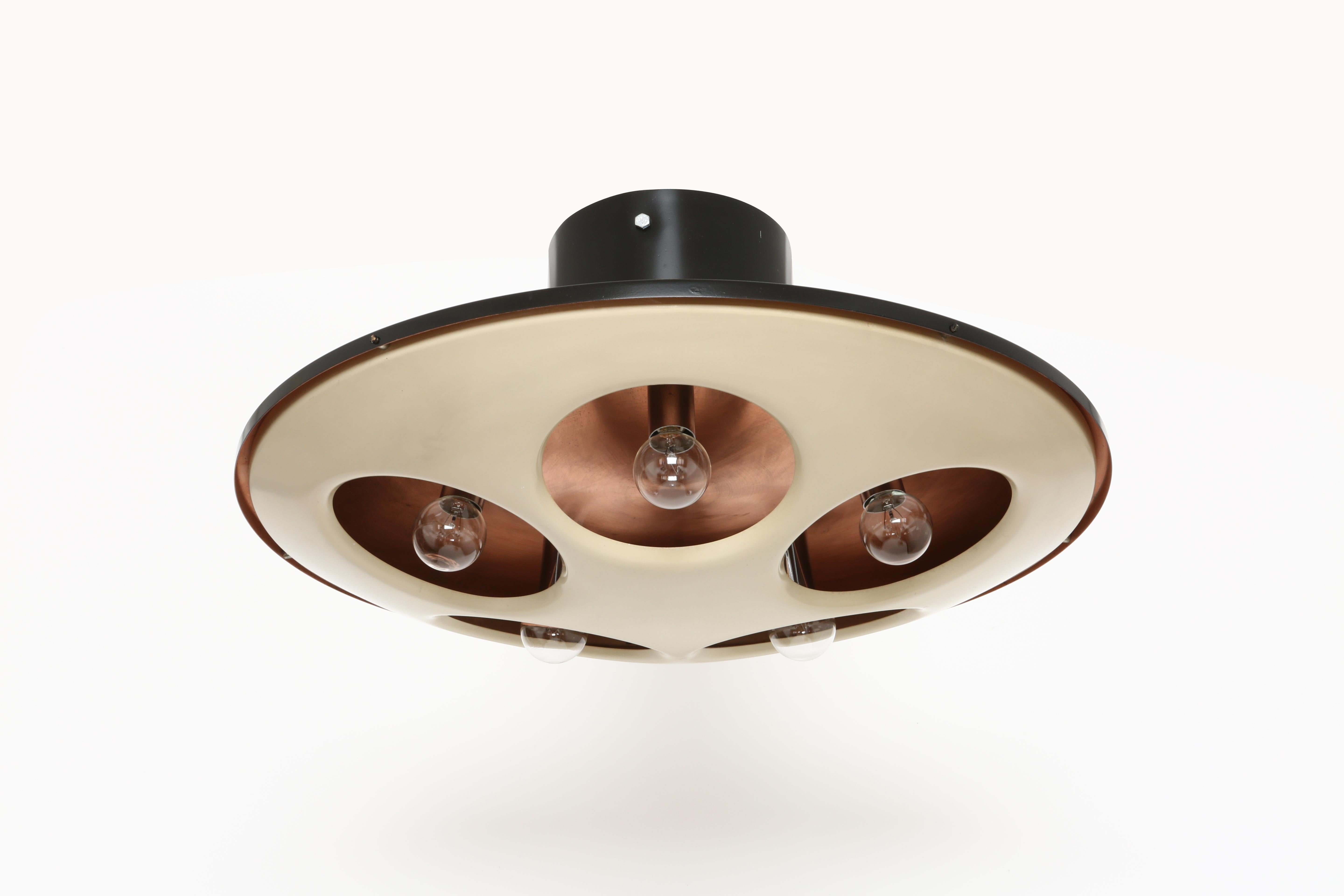 Plafonnier encastré Stilnovo modèle 1243, Italie vers 1960 Bon état - En vente à Brooklyn, NY