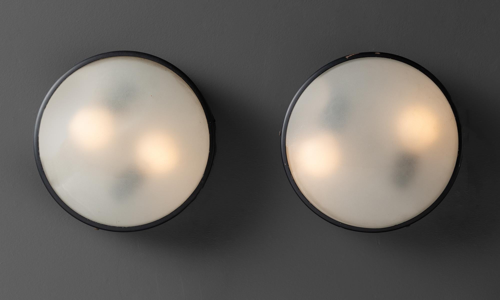 Stilnovo Flush Mount Light, Italy 1950 In Distressed Condition In Culver City, CA
