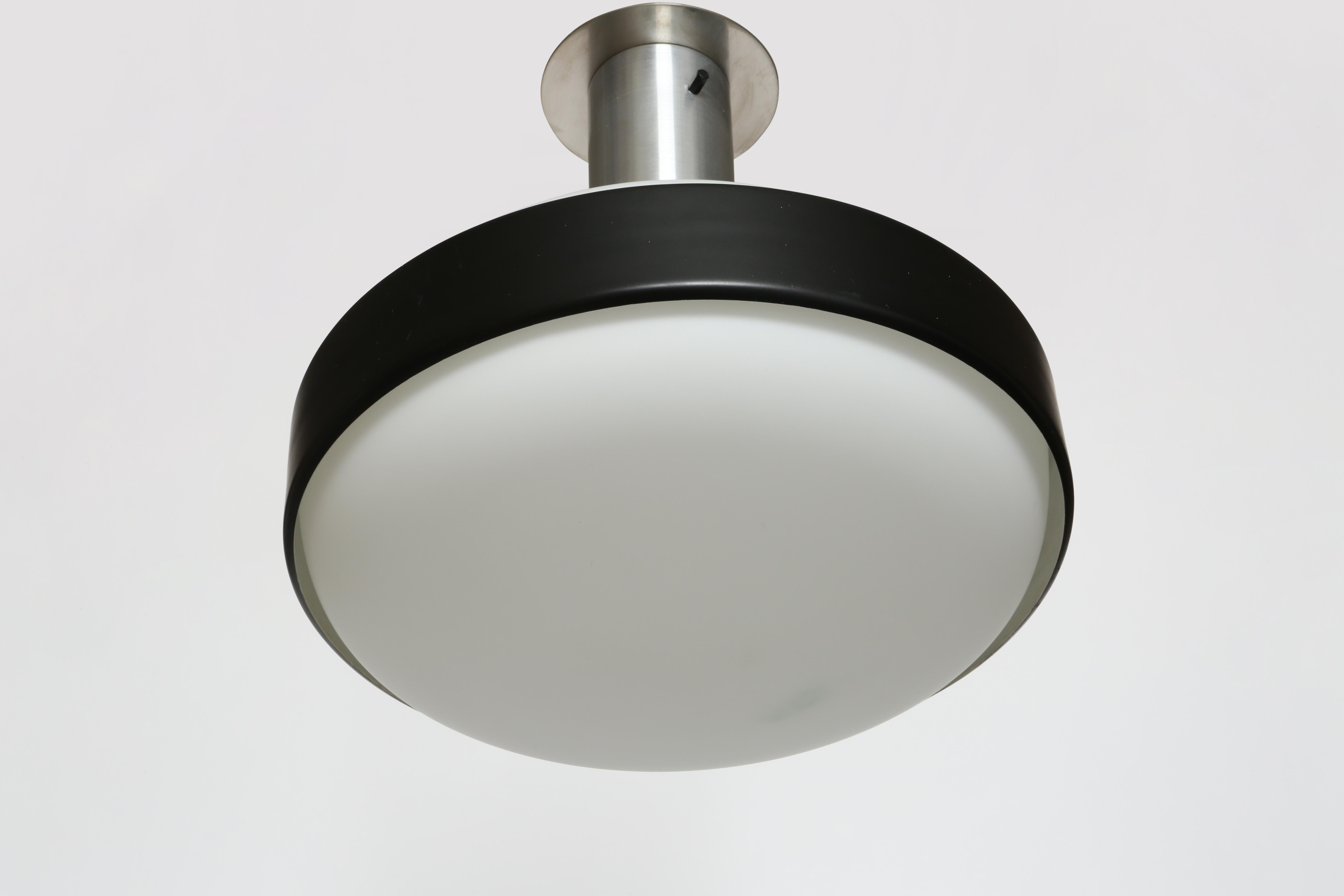 Italian Stilnovo flush mounts ceiling lights, a pair