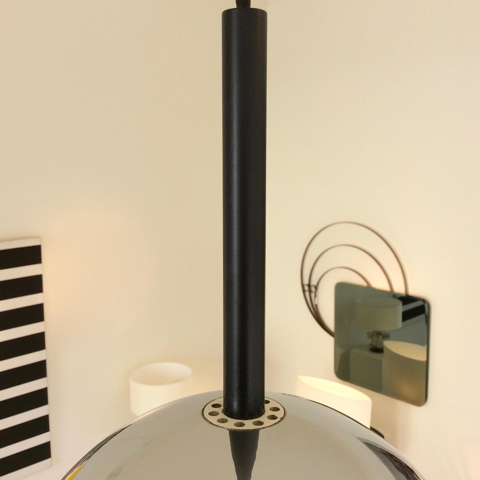 Stilnovo Glass and Metal Pendant Lamp Mod.1230, circa 1960, Italy For Sale 1