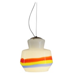 Stilnovo Glass Italian Multi-Color Midcentury Pendant Lamp, 1950s