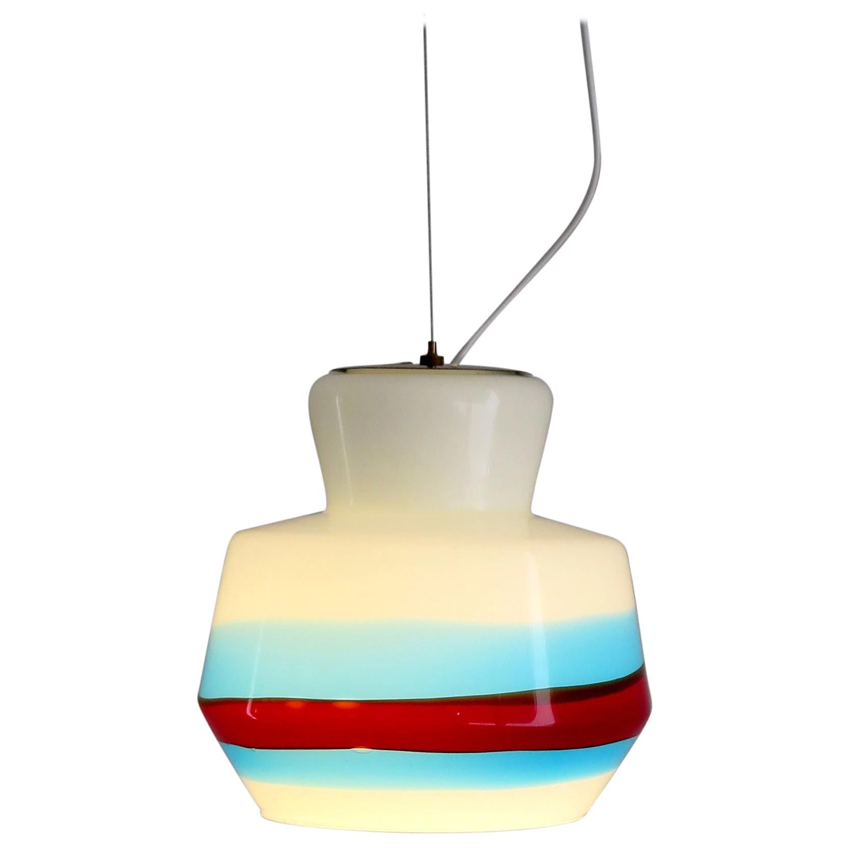 Stilnovo Glass Multi-Color Italian Midcentury Pendant Lamp, 1950s