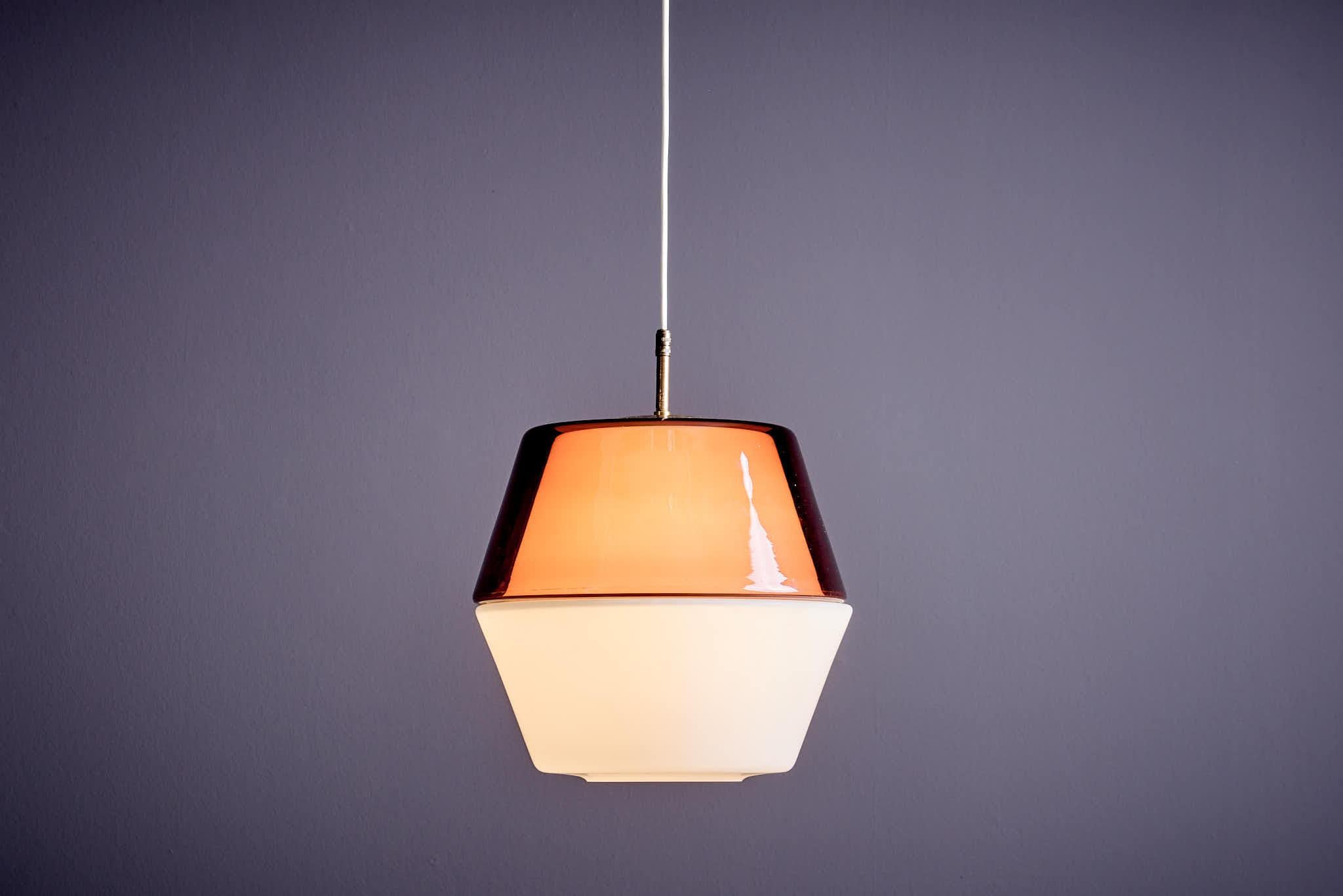 Stilnovo Glass Pendant Lamp In Good Condition For Sale In Berlin, DE